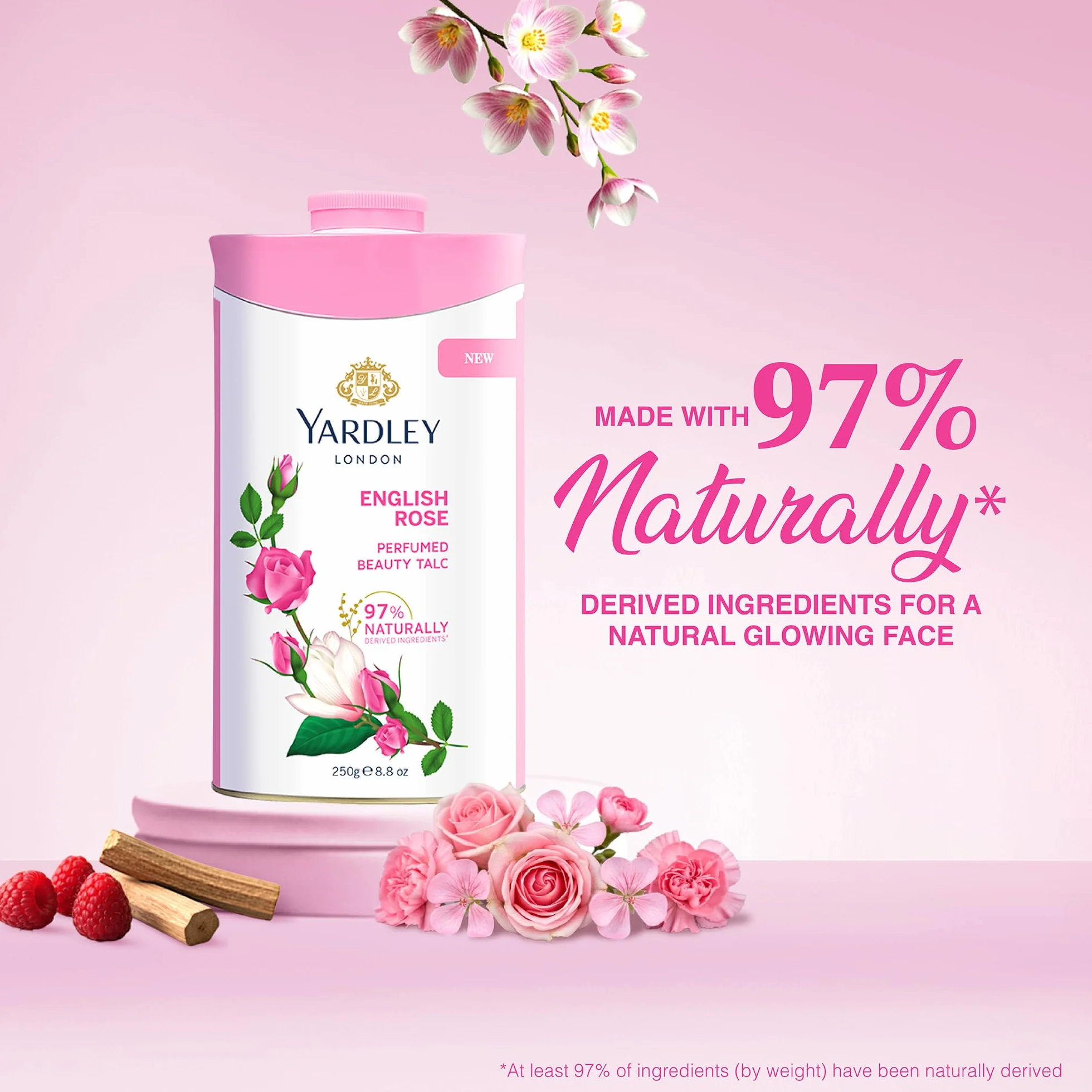 Yardley Talc parfumé rose anglaise 250 g