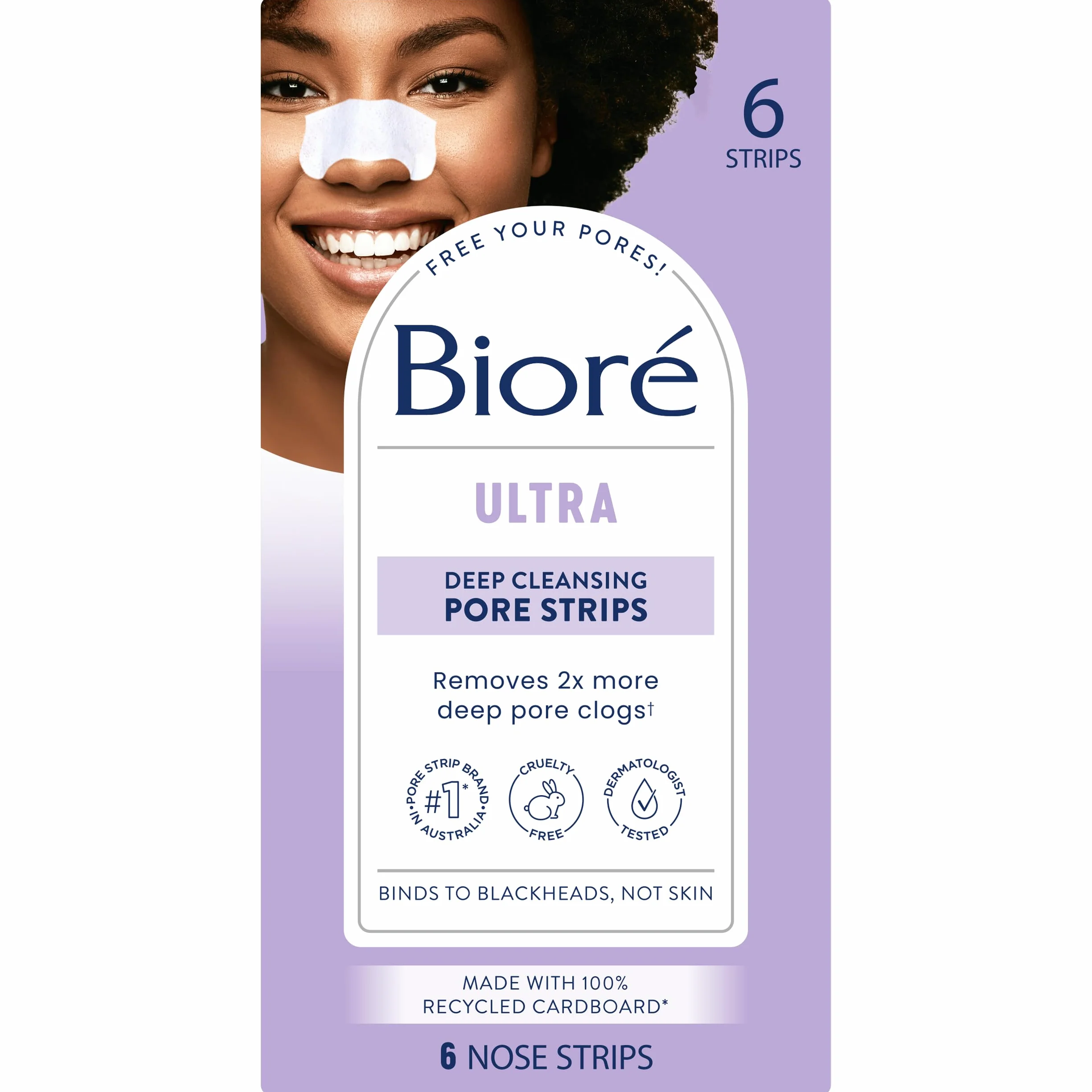 Bioré Bandes ultra-pores , paquet de 6