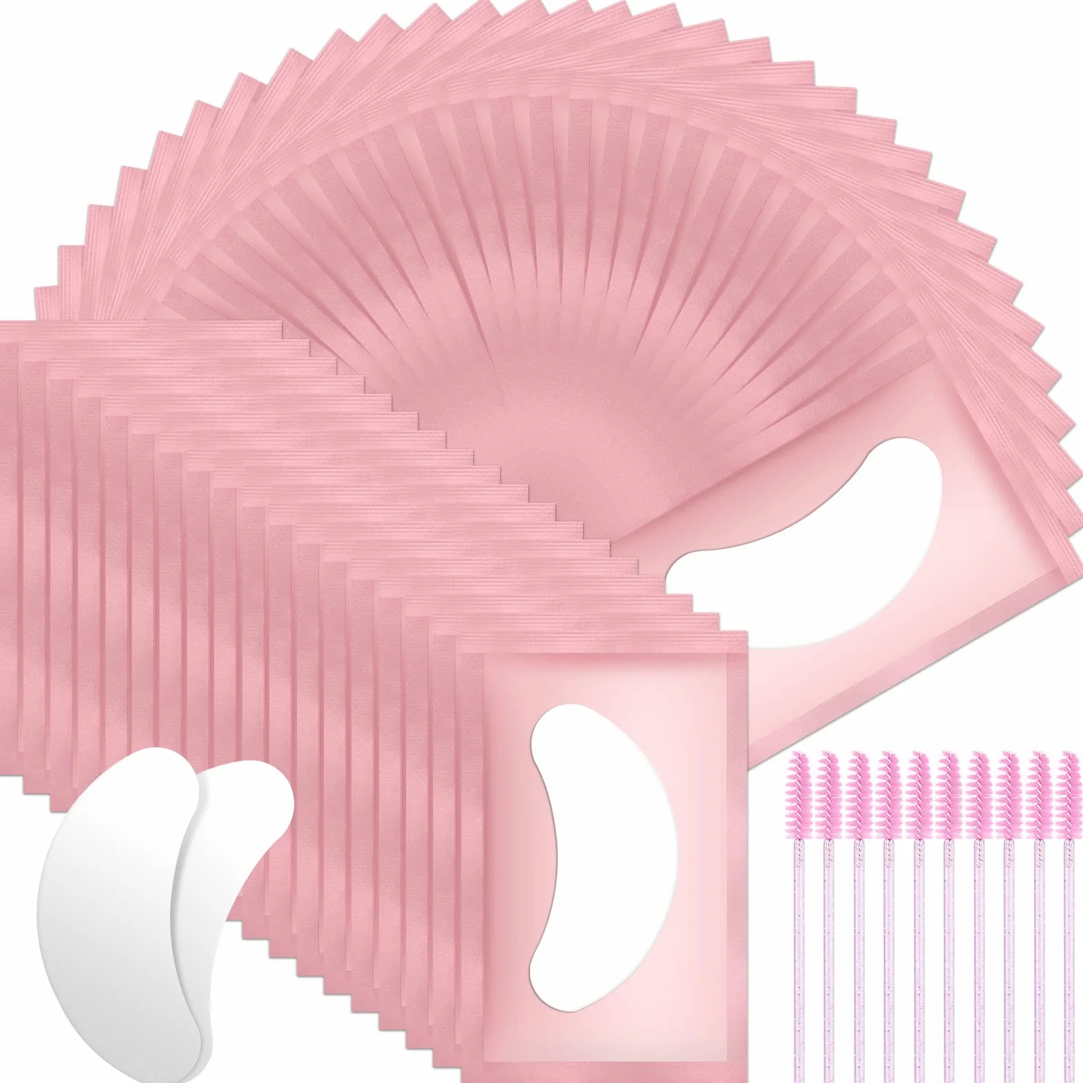 URAQT Patchs Pour Extensions de Cils 50pcs Gel Patch de Cils Eye Pad Rose