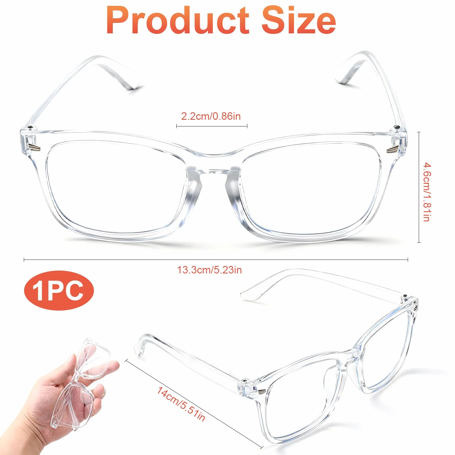 Lunettes Anti Lumière Bleue Homme Femme Protection Fatigue Oculaire Filtre UV400 Transparent pour Écran PC TV Smartphone