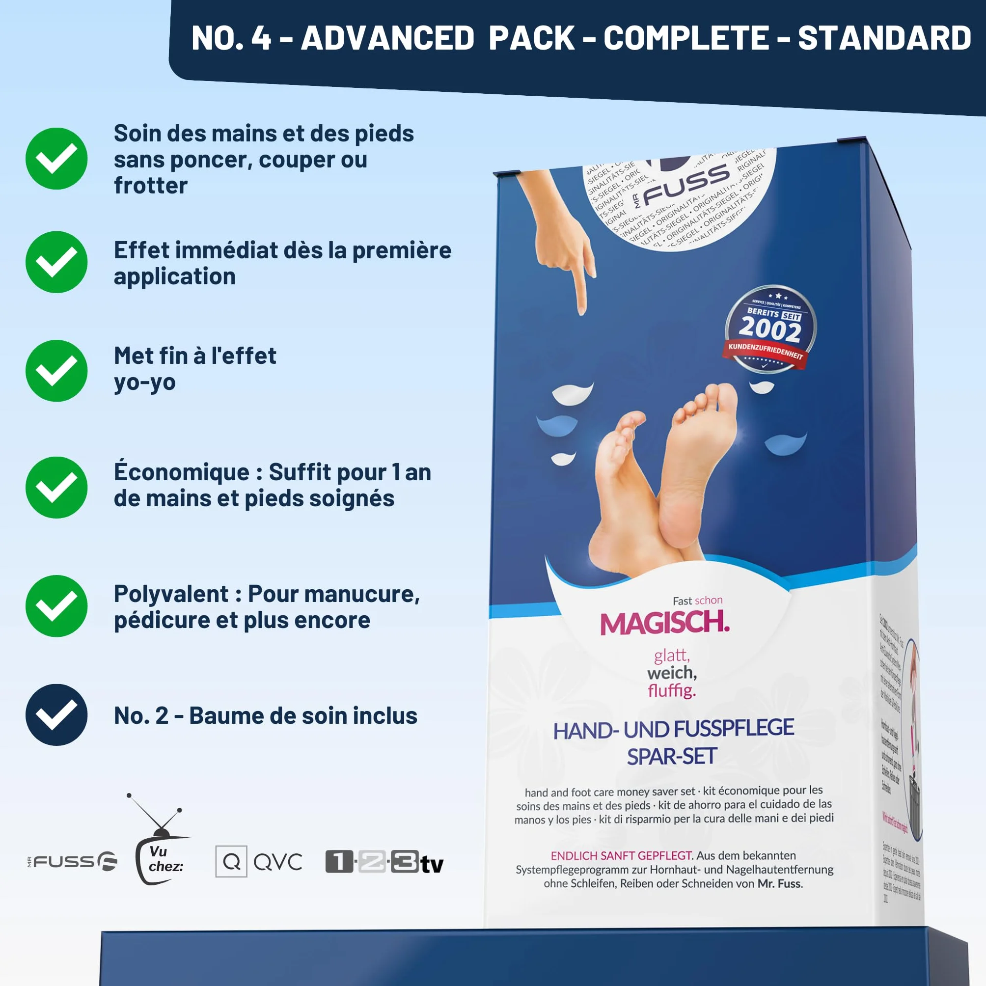 Solution Mr. Fuss n°4 pour enlever la callosité - 250ml Advanced Pack Complete - adoucissement rapide