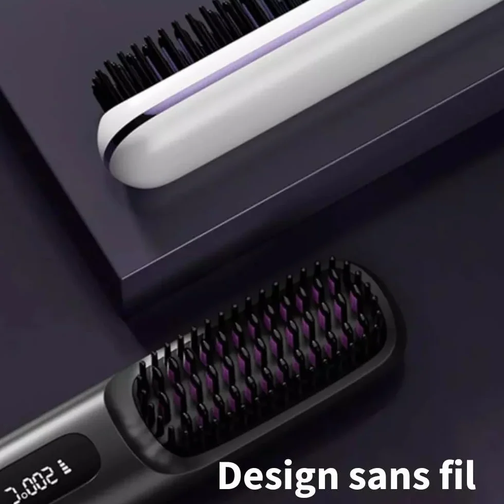 Styleva - La PREMIERE brosse coiffanteintelligente pour cheveux courts brosse chauffante, sèche-cheveux, 3 réglages de température, écran LED