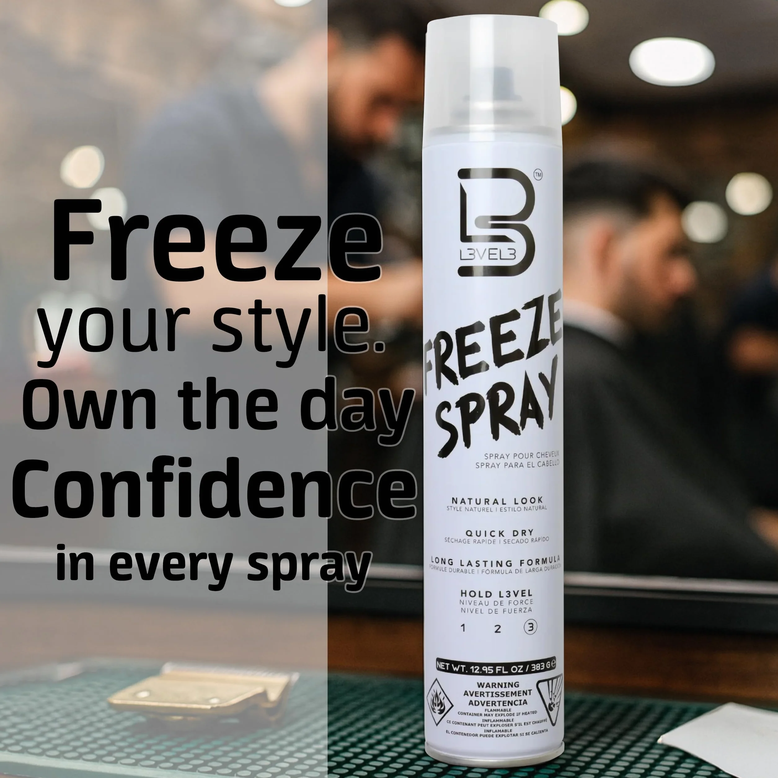 L3 Spray pour cheveux Level 3 - Longue durée et forte - 400 ml