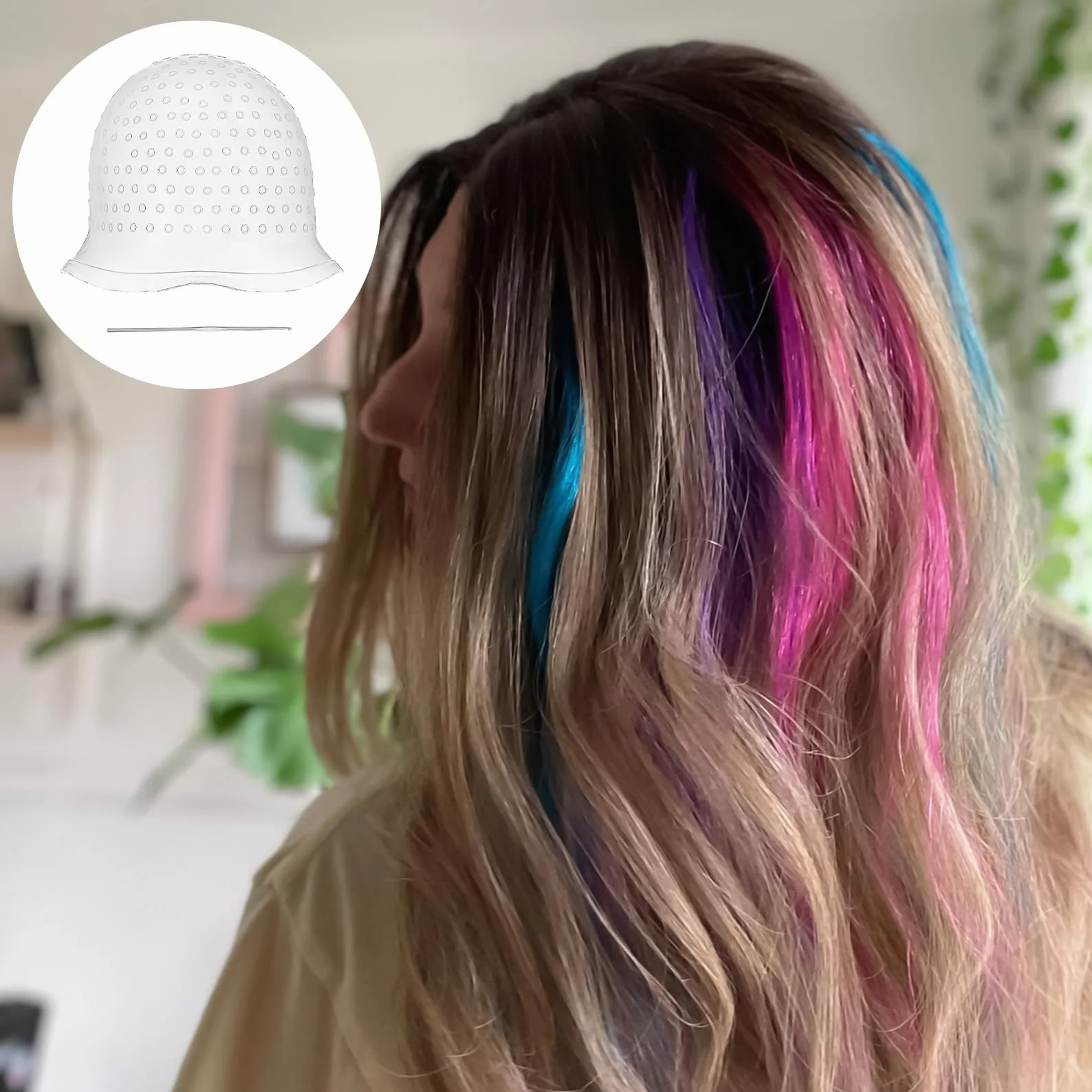 Cagoule à mèches pour brins, brins de cheveux, couleur surligneuse, kit de balayage, mèches blondes, kit de balayage de mèches blondes