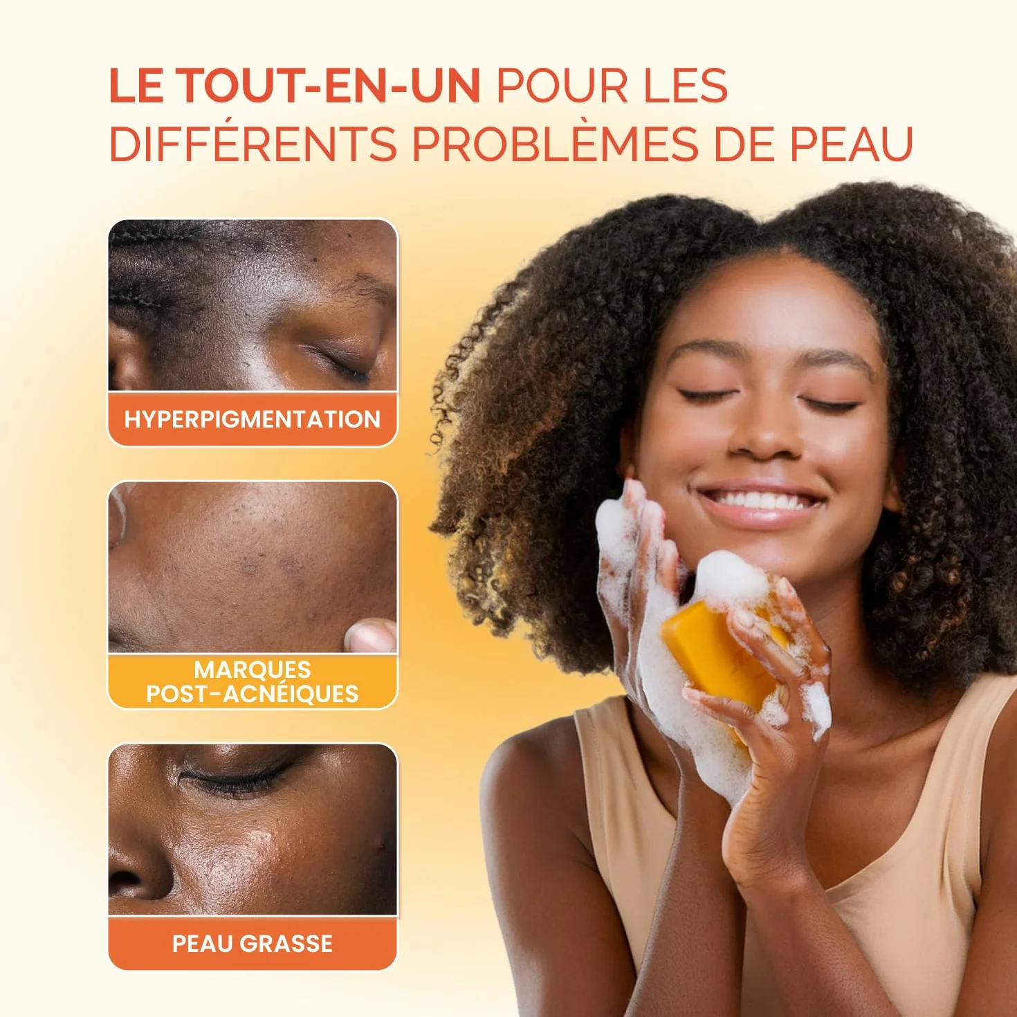 PLANTIFIQUE Savon Curcuma & Acide Kojique Visage Corps Anti-Tache Éclaircissant 2 Barres