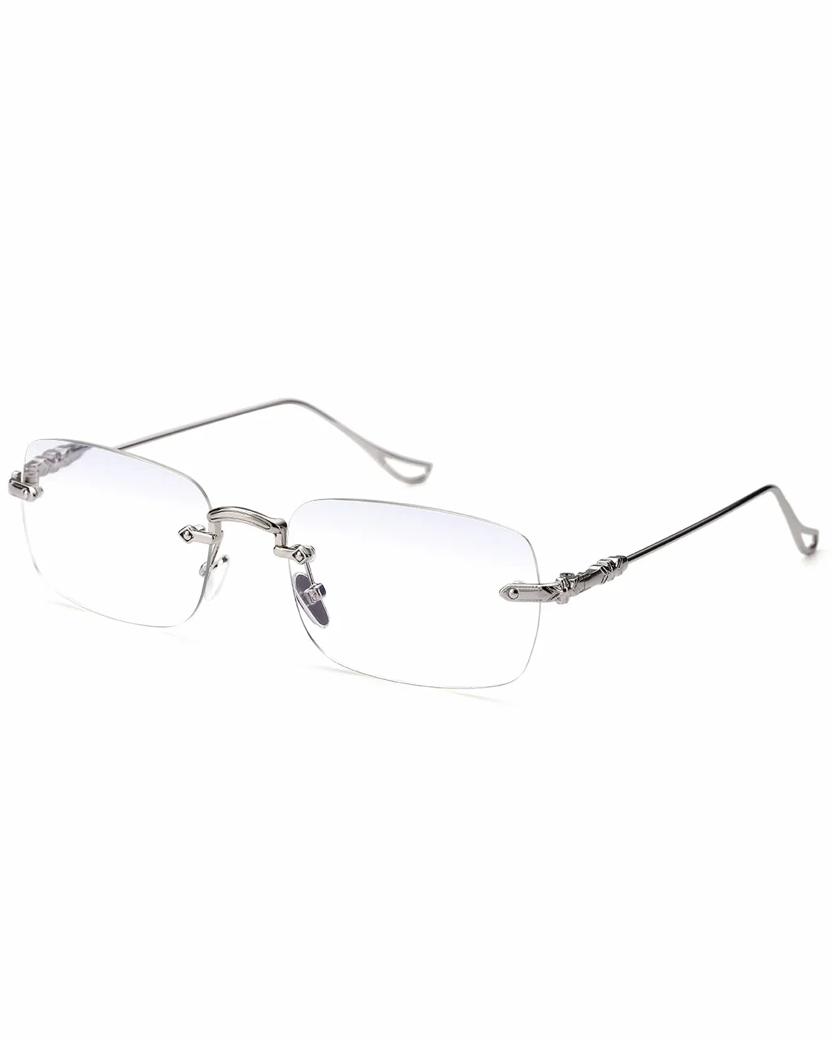 TERAISE lunettes de lecture en métal sans cadre blocage lumière bleue ordinateur confortable