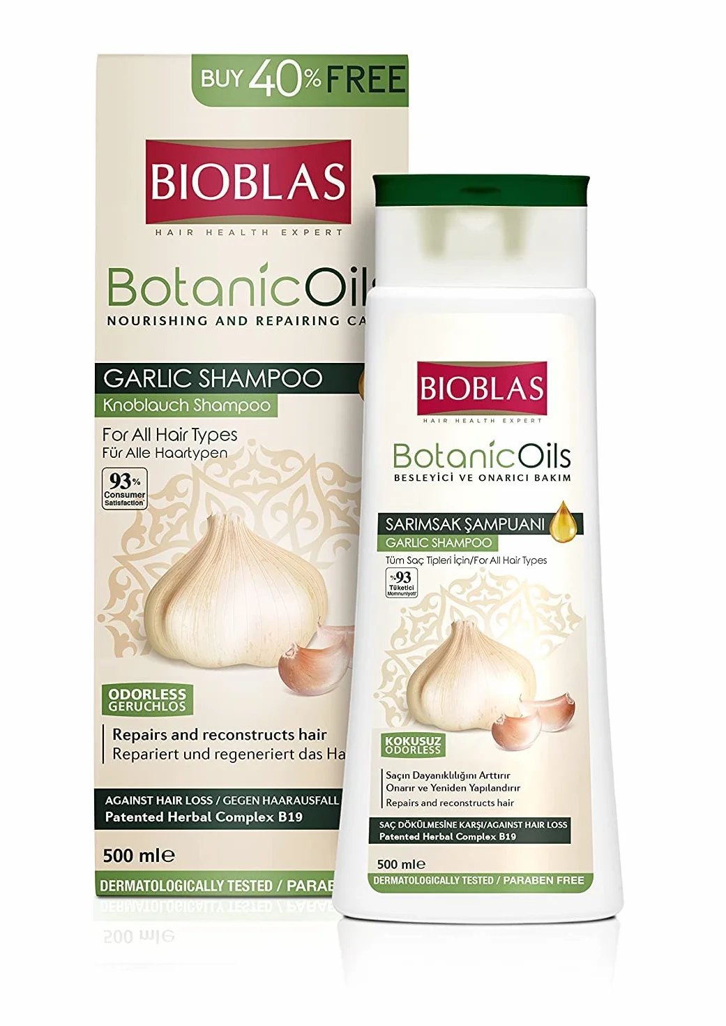 Bioblas Shampoing à l'ail noir 1000 ml + 500 ml