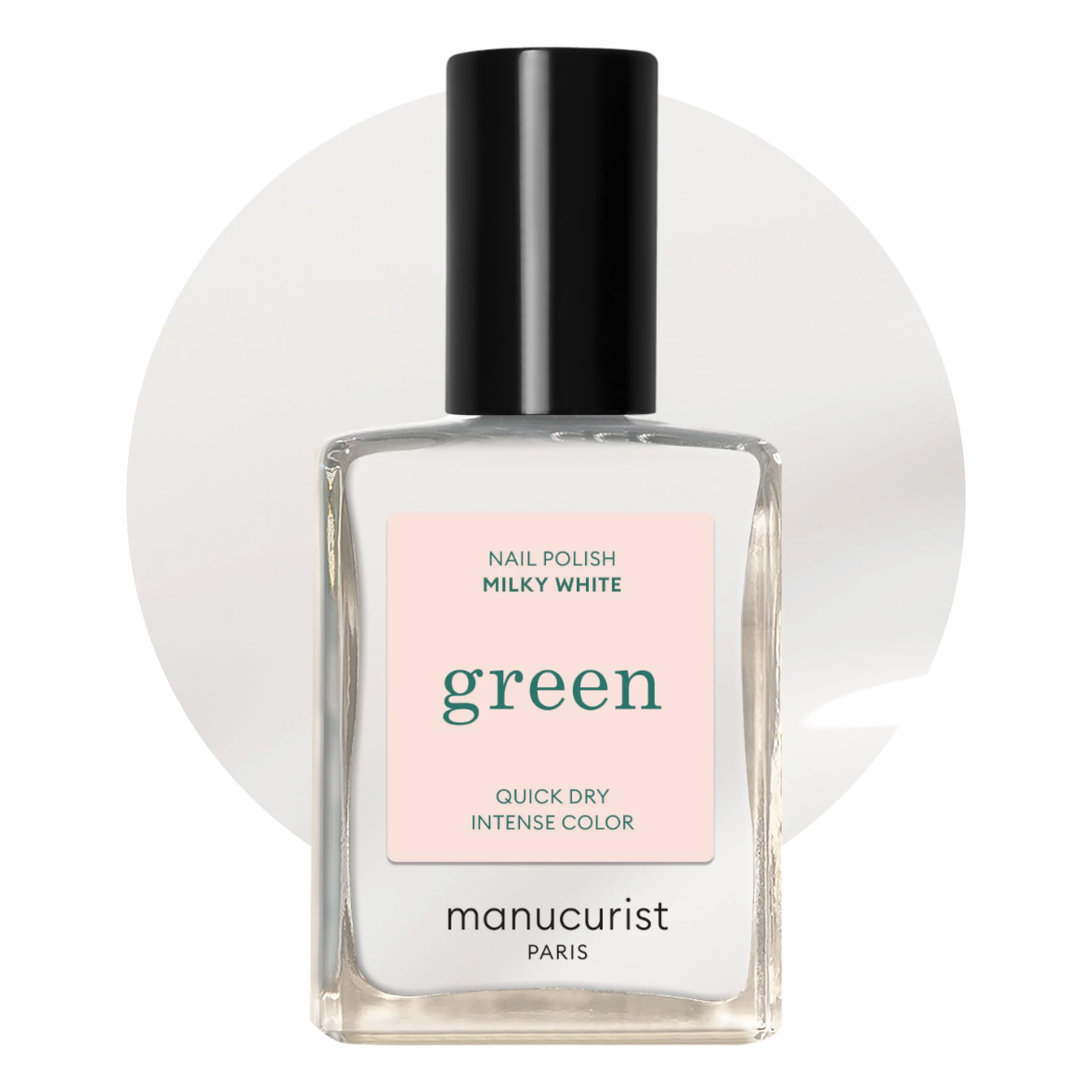 Manucurist Green Vernis à Ongles Blanc Laiteux Milky White 9-Free Vegan Bio Sourcé 15ml