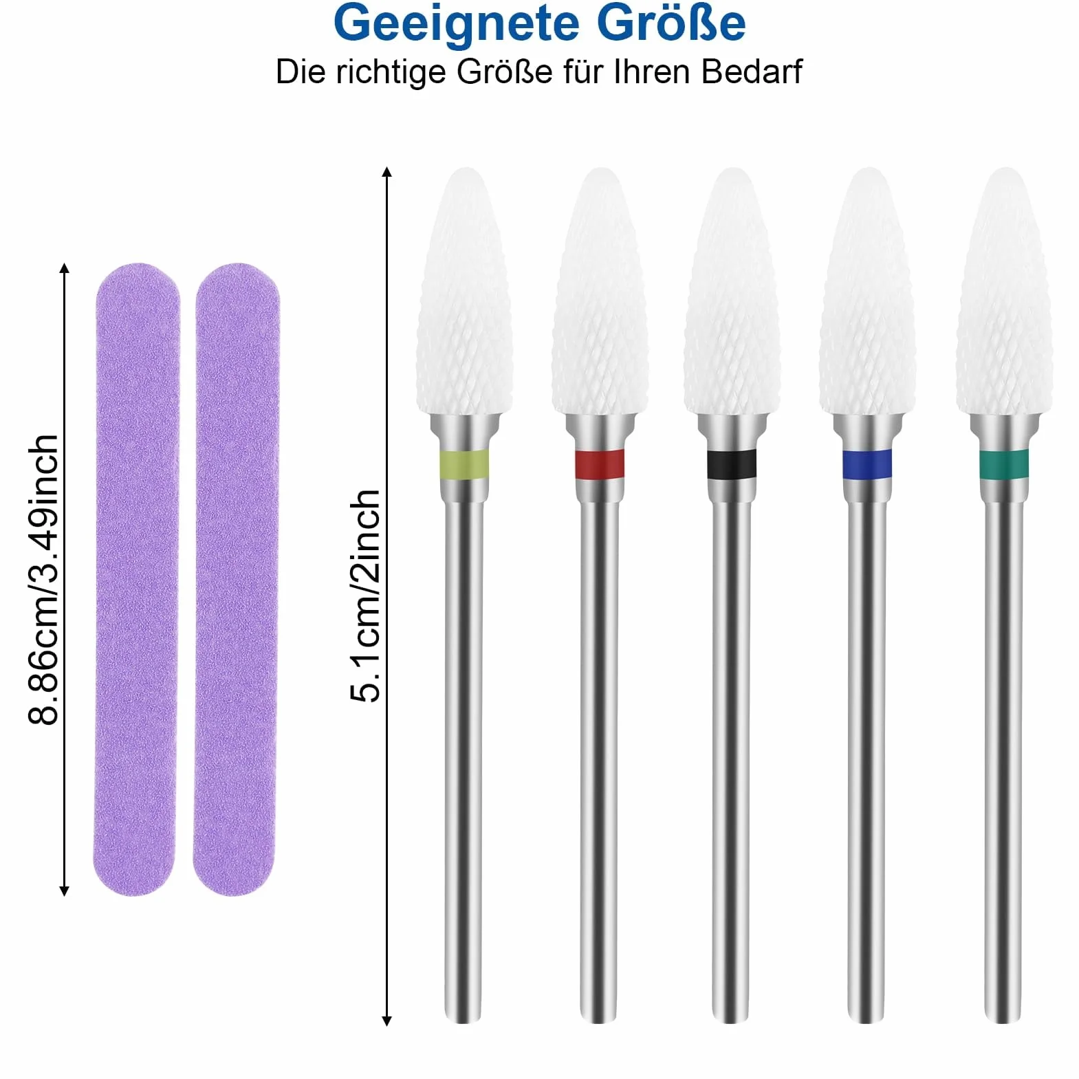 Foret À Ongles Professionnel Céramique 5 Pièces Set Manucure Pédicure