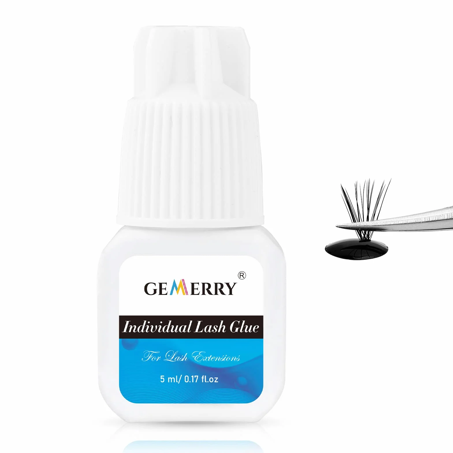 GEMERRY Colle à Cils Longue Durée 5ML Adhésif pour Extension Lash Imperméable