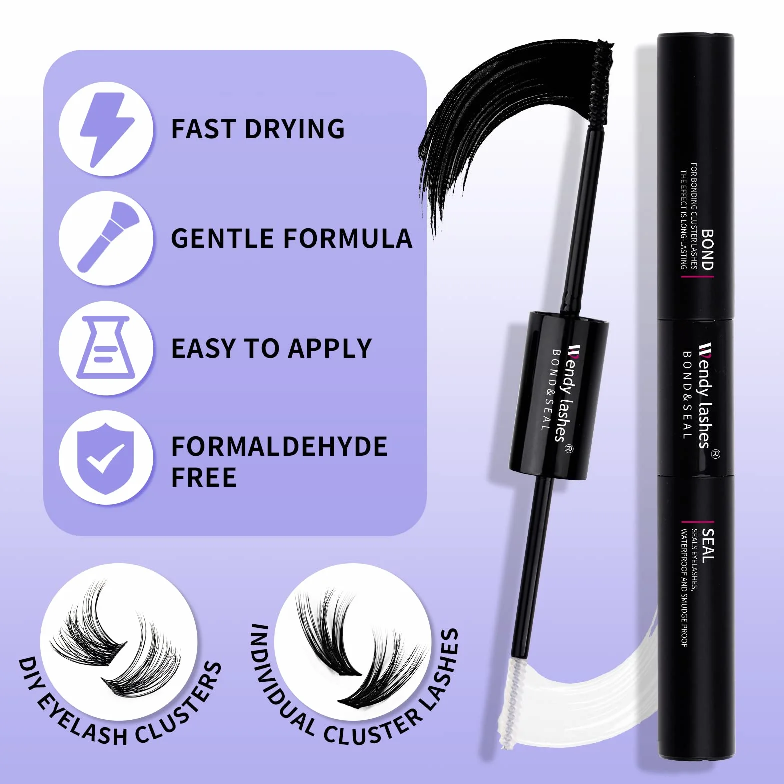 Kit Extension Cils Individuels D Curl 0.07mm DIY Cils Volume Russe Mixte 12-16mm C3+C9-D Bouquet Cluster Lashes