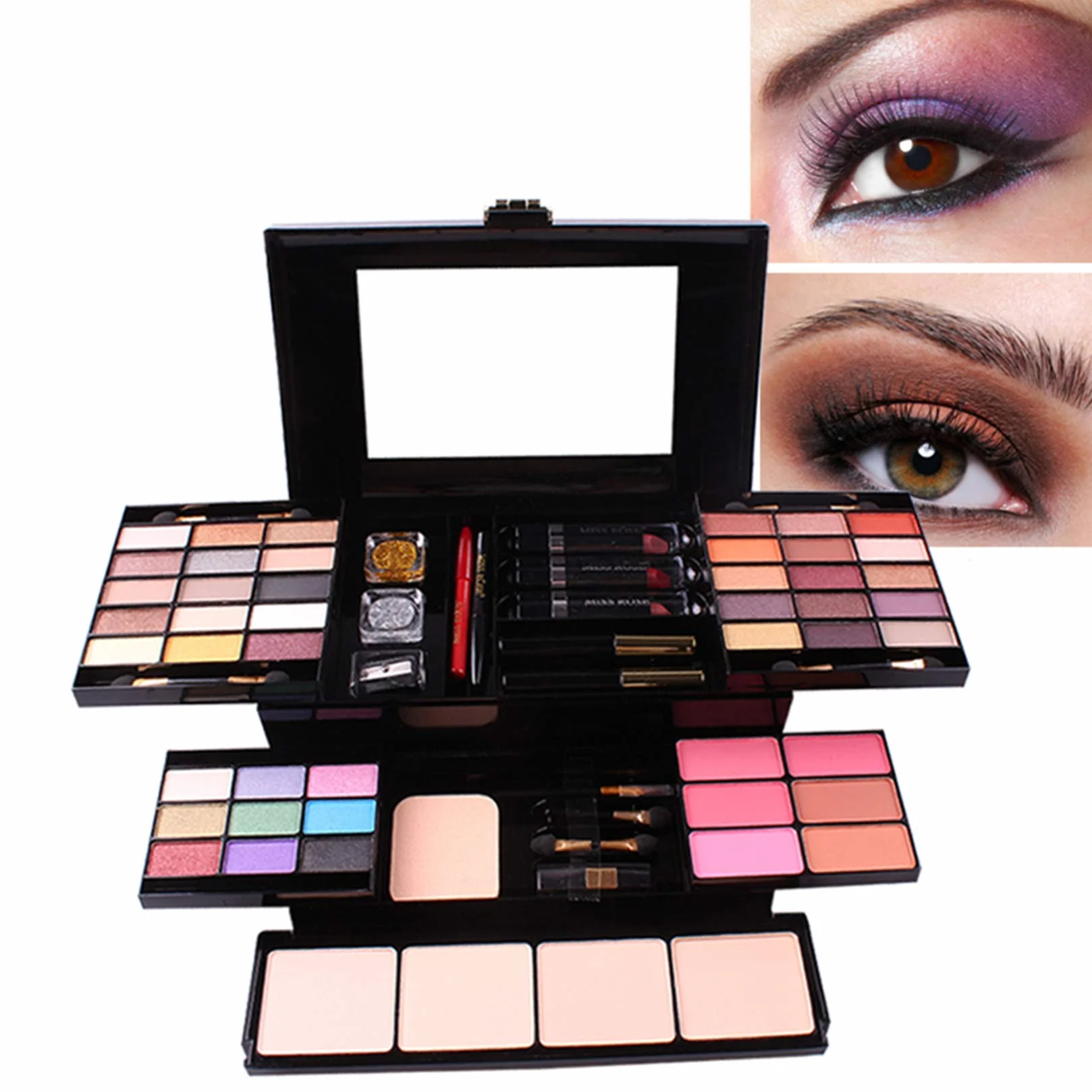 FantasyDay Calendrier de l'Avent 2025 Beauté Femmes, Coffret Maquillage avec Ombres Paupière, Rouge à Lèvre, Pinceaux
