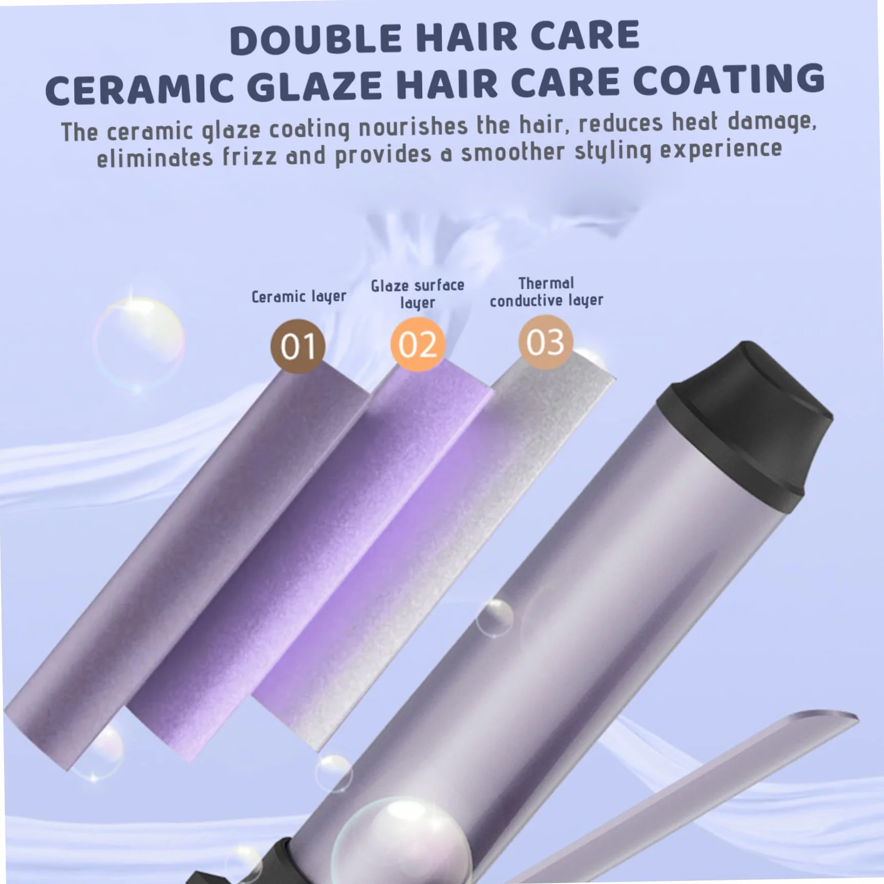 Fer à friser sans fil, fer à boucles de voyage portable avec 3 réglages de température, chauffage des années 30, courtillage cheveux sans fil rechargeable pour coiffure courte, 7, 9x1.4