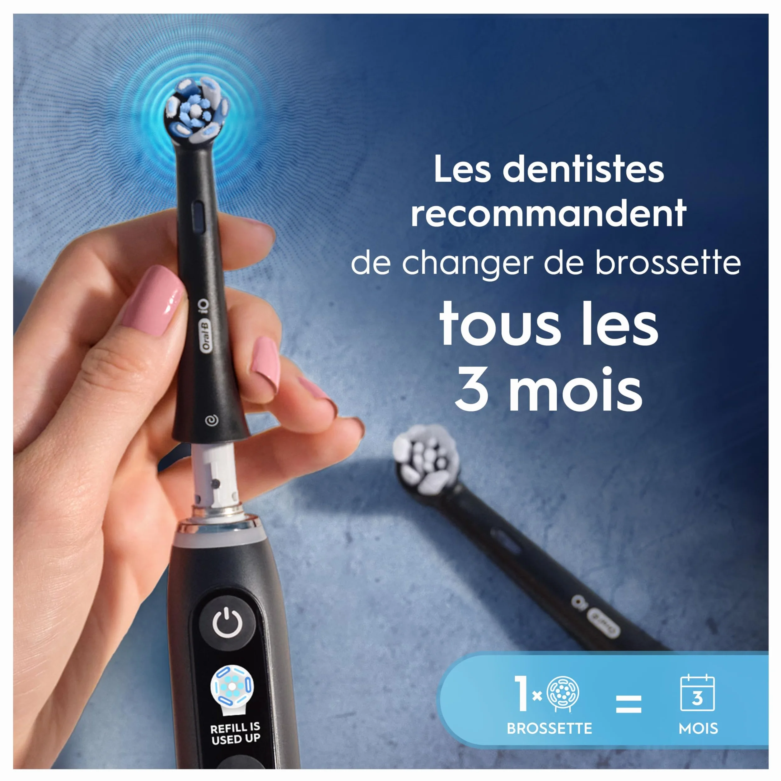 Oral-B Brossettes de Rechange Ultimate Clean, lot de 8, Noires – Recharges Brosse à Dents Électrique iO