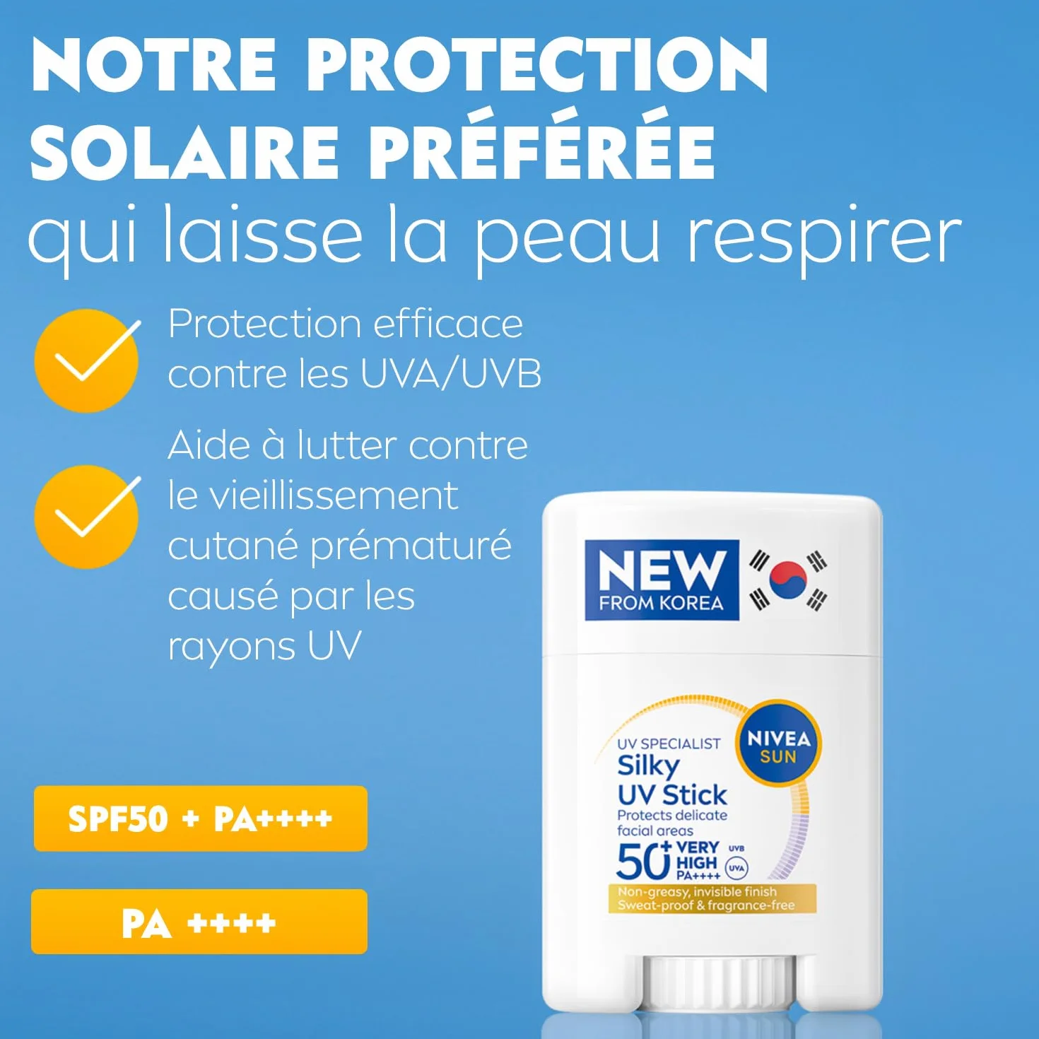 NIVEA SUN Stick Solaire Visage FPS50+ Silky Touch 15 g