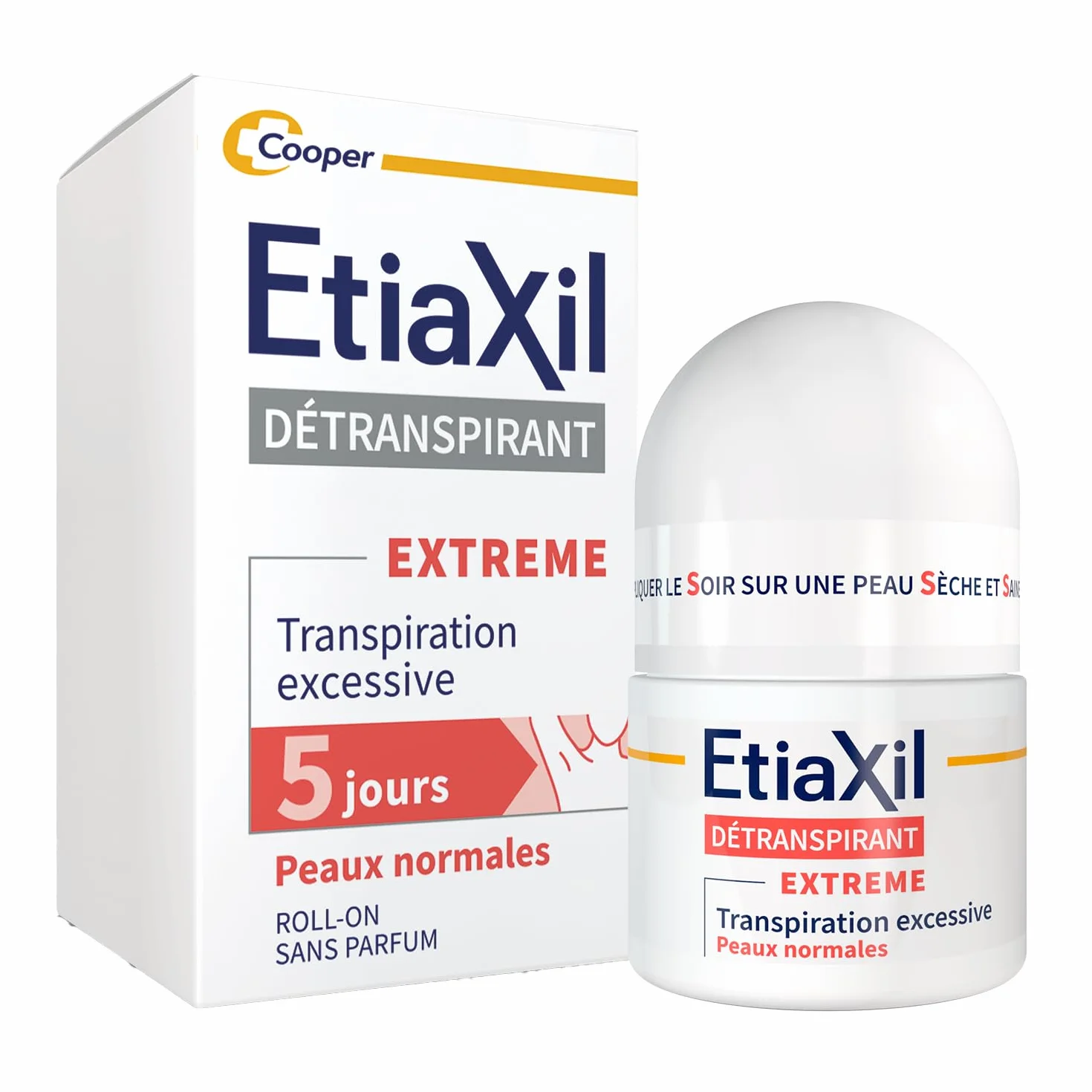 ETIAXIL Déodorant Détranspirant Traitement Transpiration Excessive Aisselles EXTREME Peaux Normales Efficacité 5 jours 15 ml