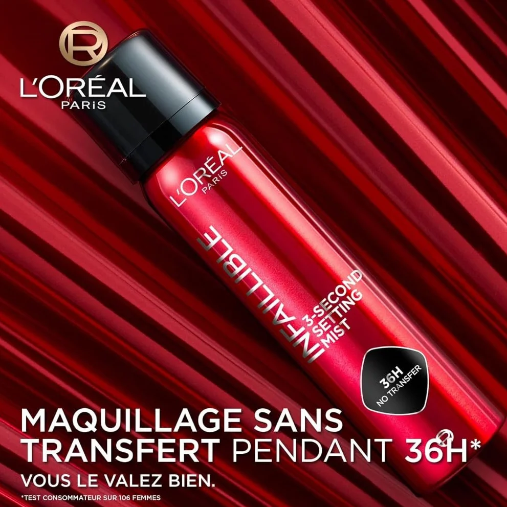 L'Oréal Paris Spray Fixateur de Maquillage Waterproof 75 ml Tenue 36h