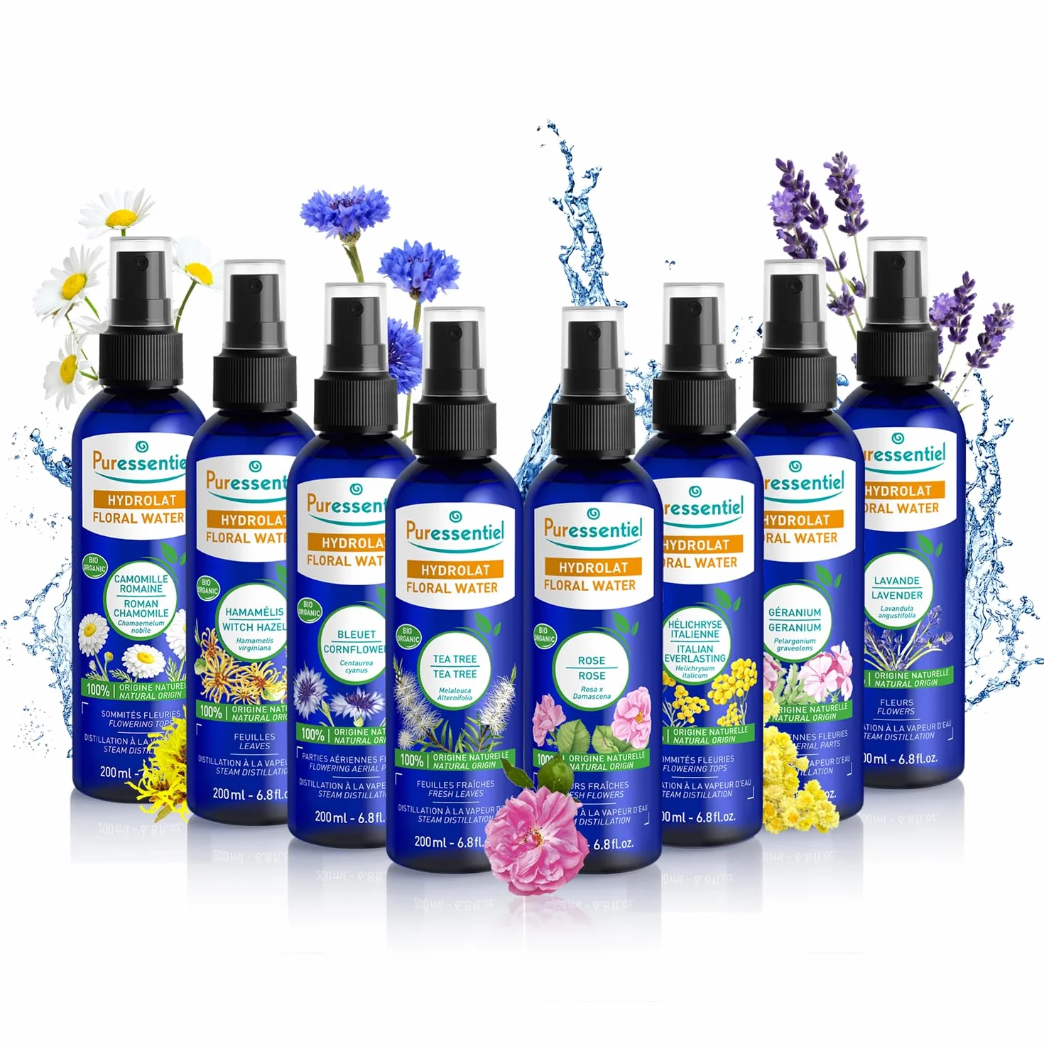 Puressentiel Hydrolat de Bleuet Bio 200 ml - 100% Naturel pour peaux délicates