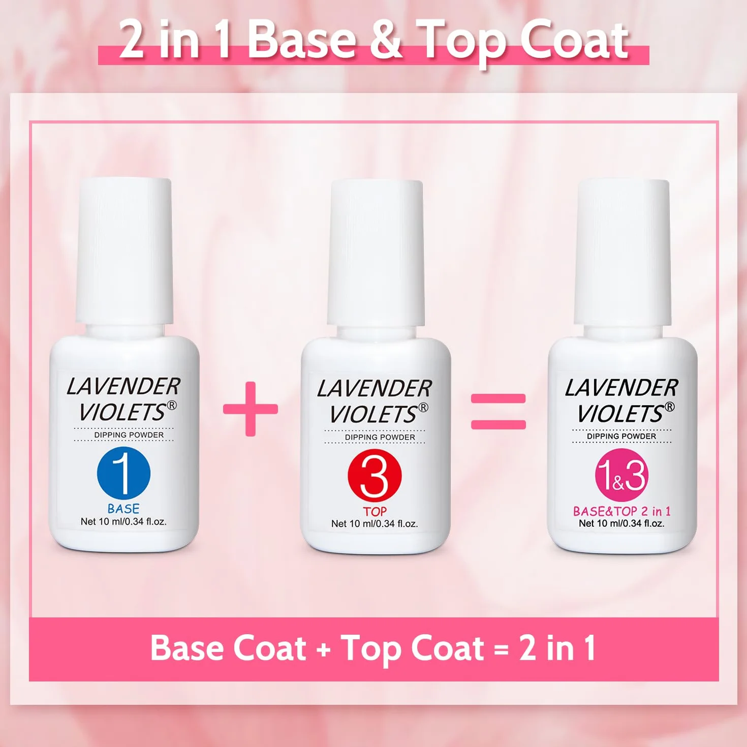 Lavender Violets 6 Couleur Acrylique Trempage Poudre Système Nail Manucure Deux En Un Base Activateur Vernis Finition Brosse Ongles