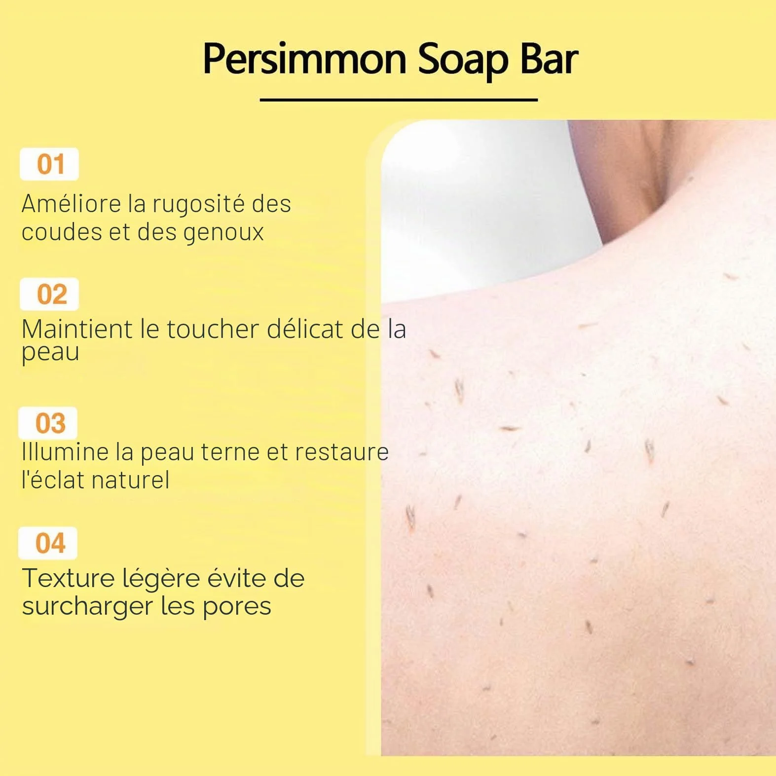 Kaki Lot de 2 Savons Naturels Presimmon Soap - Hydratant, Éclaircissant, Exfoliant Corps et Visage