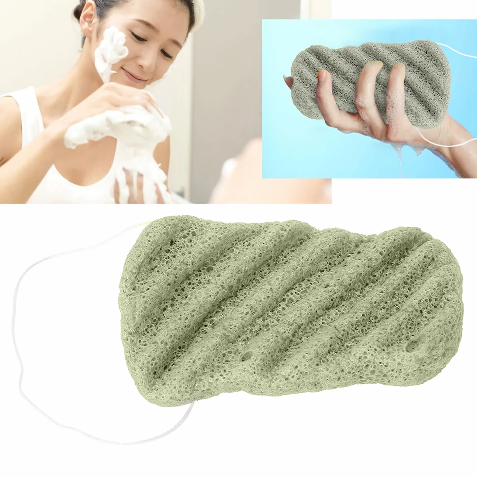 Éponge Konjac Corps Visage Exfoliant Doux Taille Grande Nettoyage Profond