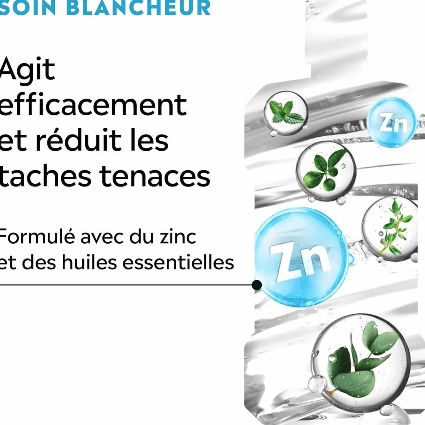 Listerine Bain de Bouche Soin Blancheur Goût Plus Léger 0% alcool Lot de 3 x 500 ml Menthe Douce Sans Alcool