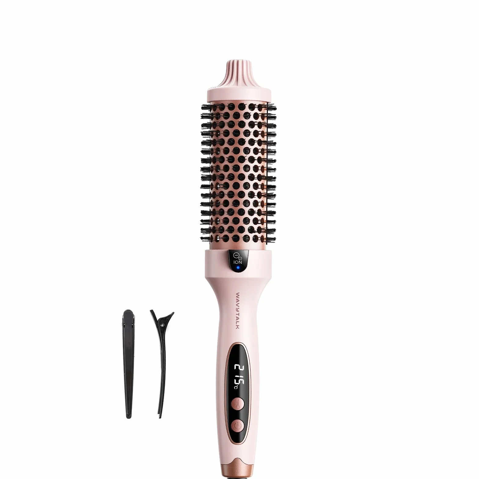Wavytalk Brosse Thermique Ionique 38mm 5 Réglages Température Double Tension Prise Euro Rose Sakura