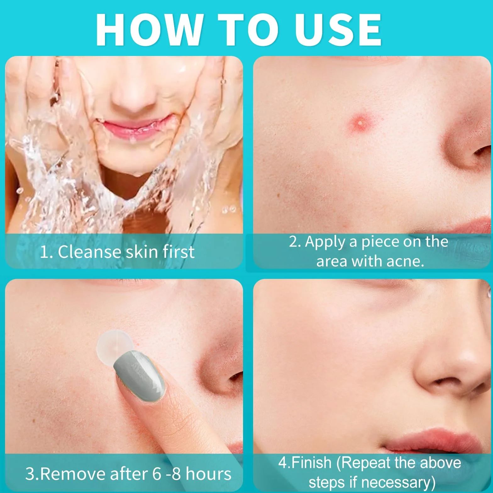 Pimple Patches 350 pièces Hydrocolloïde Acné Patch Invisible avec Huile De Tea Tree Et Acide Salicylique 5 tailles