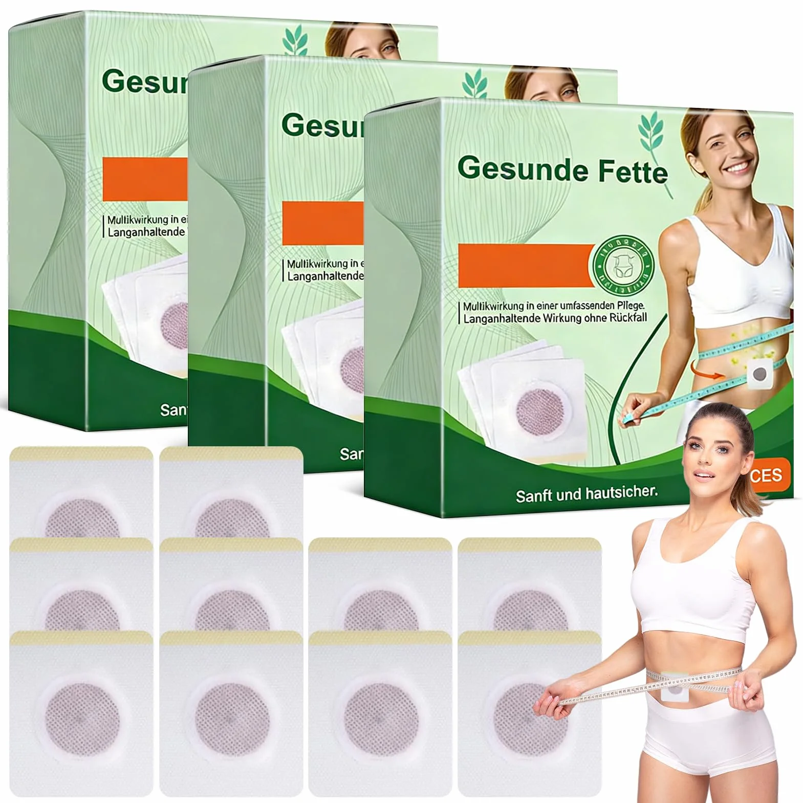 Moringa Patchs Minceurs 10 en 1, Nano Patch a Micro Aiguille Minceur, Ingrédients Naturels, Raffermir Peau