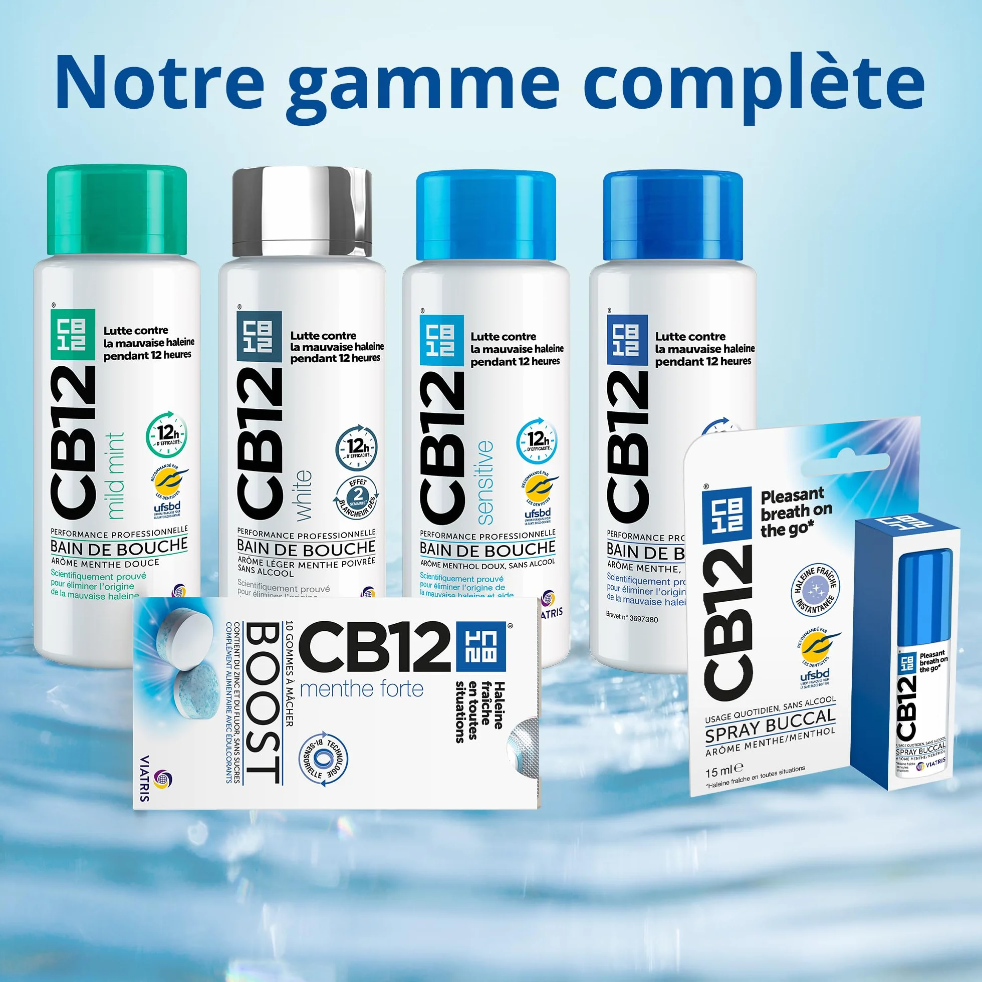 Bain de bouche sans alcool 500 ml arôme menthe lutte contre la mauvaise haleine 12 heures