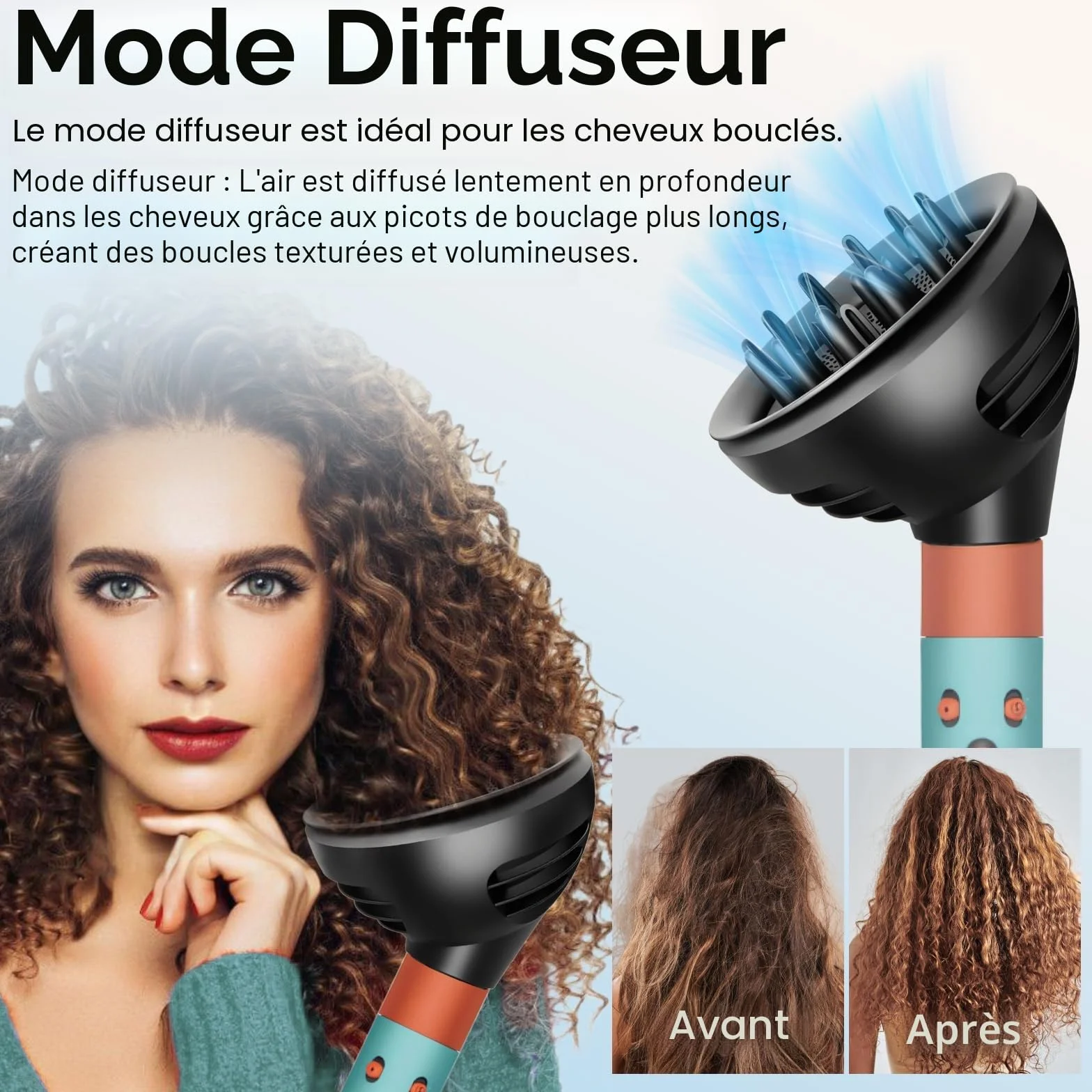 Diffuseur Wave+Curl pour Dyson Airwrap HS01 HS05 HS08 Accessoire, embout pour dyson airwrap, conversion pour Dyson Airwrap Styler en sèche-cheveux
