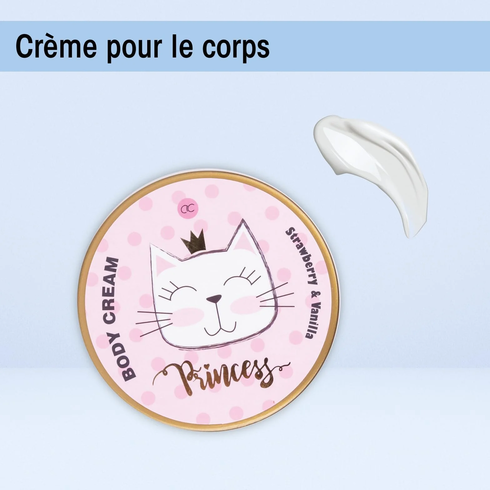 Accentra Coffret cadeau PRINCESS KITTY, coffret cadeau fille avec 250 ml gel douche, 180 ml lait corps, 180 ml gommage corps, 60 ml crème corps, 2 x 40 g bombe de bain, joli panier rose à offrir