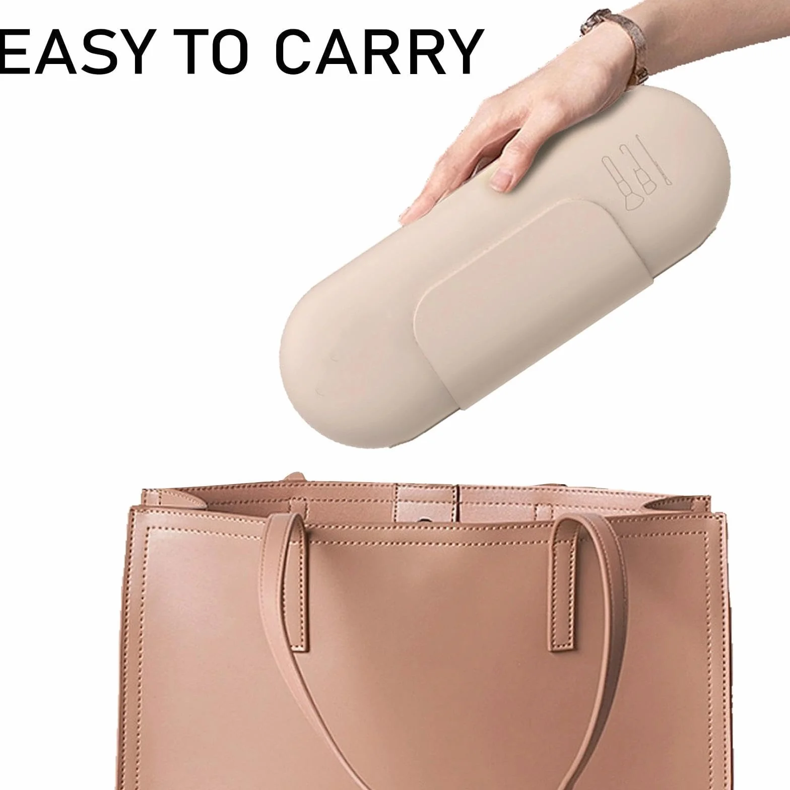 Étui à Pinceau de Maquillage en Silicone Rangement Portable Fermeture Magnétique pour Voyages Trousse pour Femmes (Kaki)