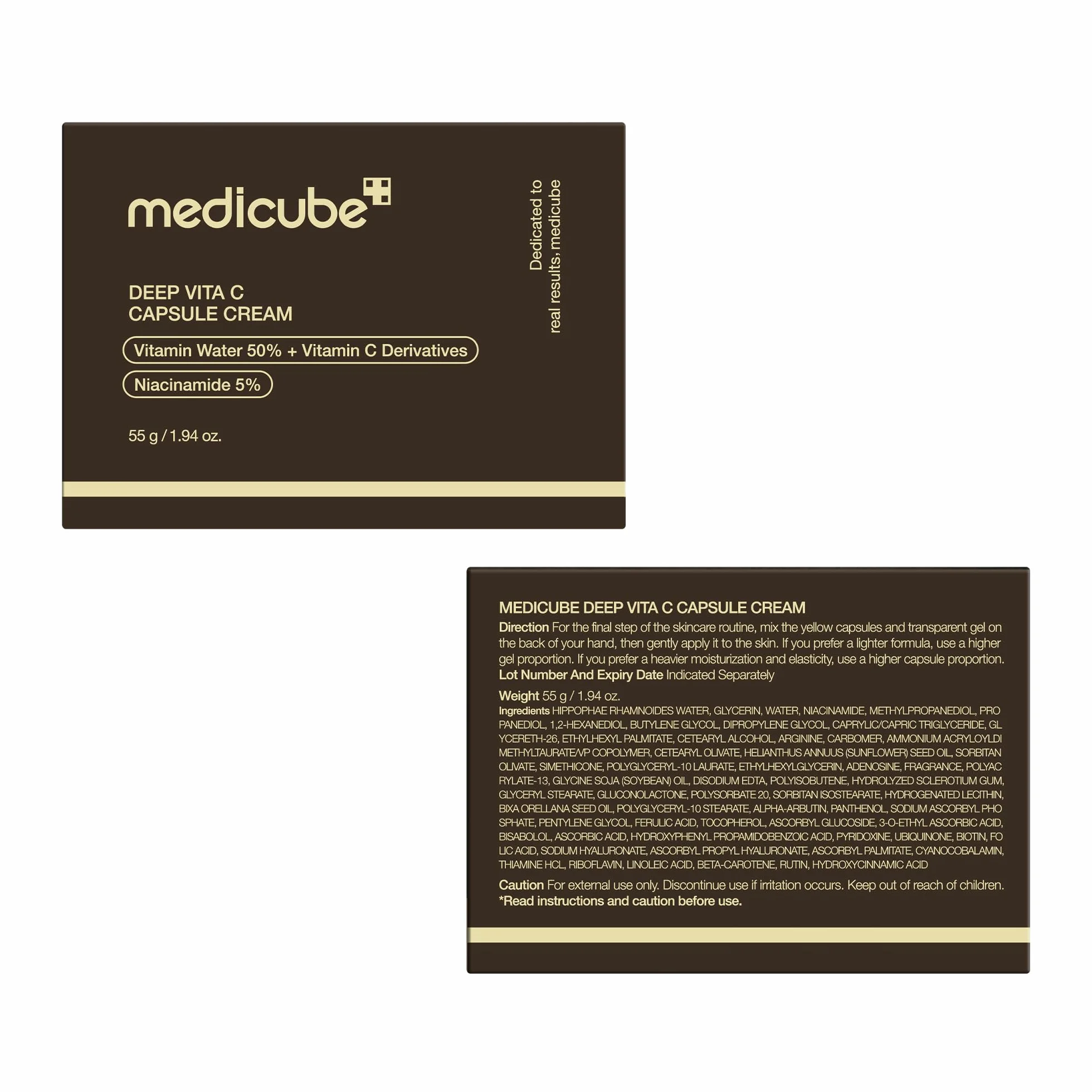 medicube Hidratante Facial Deep Vitamin C Golden Capsule, Cápsulas Liposomales Para Arrugas – 1.94 oz