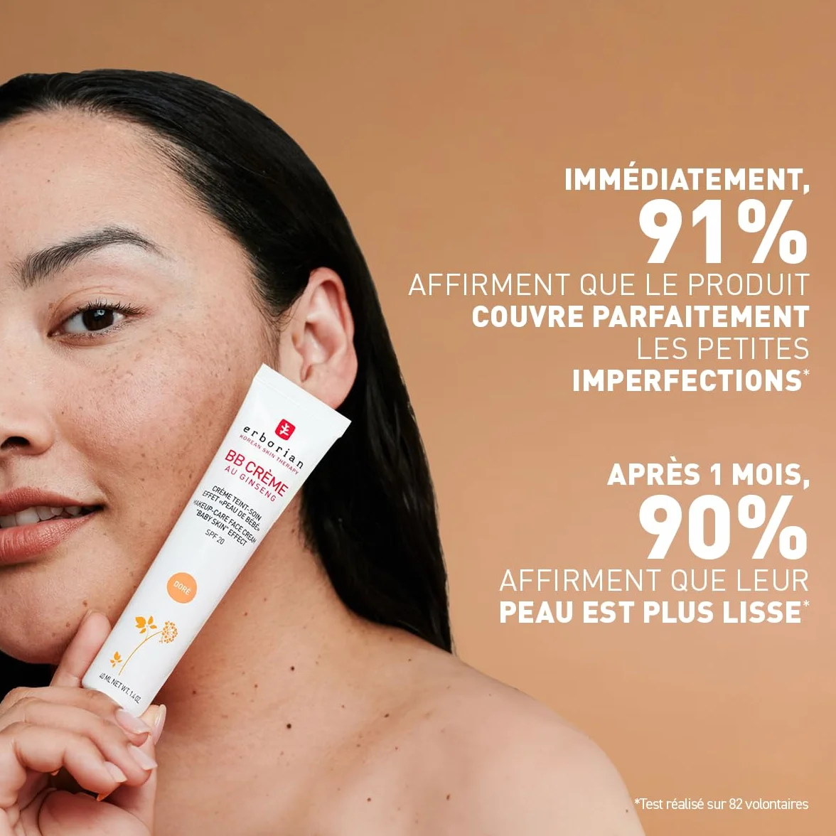 Erborian BB Crème au Ginseng 5-en-1 Soin Teinté Perfecteur SPF 20 Fond de Teint Couvrant