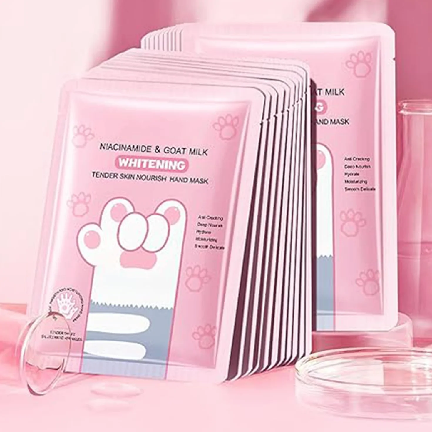 Masques hydratants au lait de chèvre pour les mains - Gants hydratants mains sèches gercées - Masque blanchissant mains