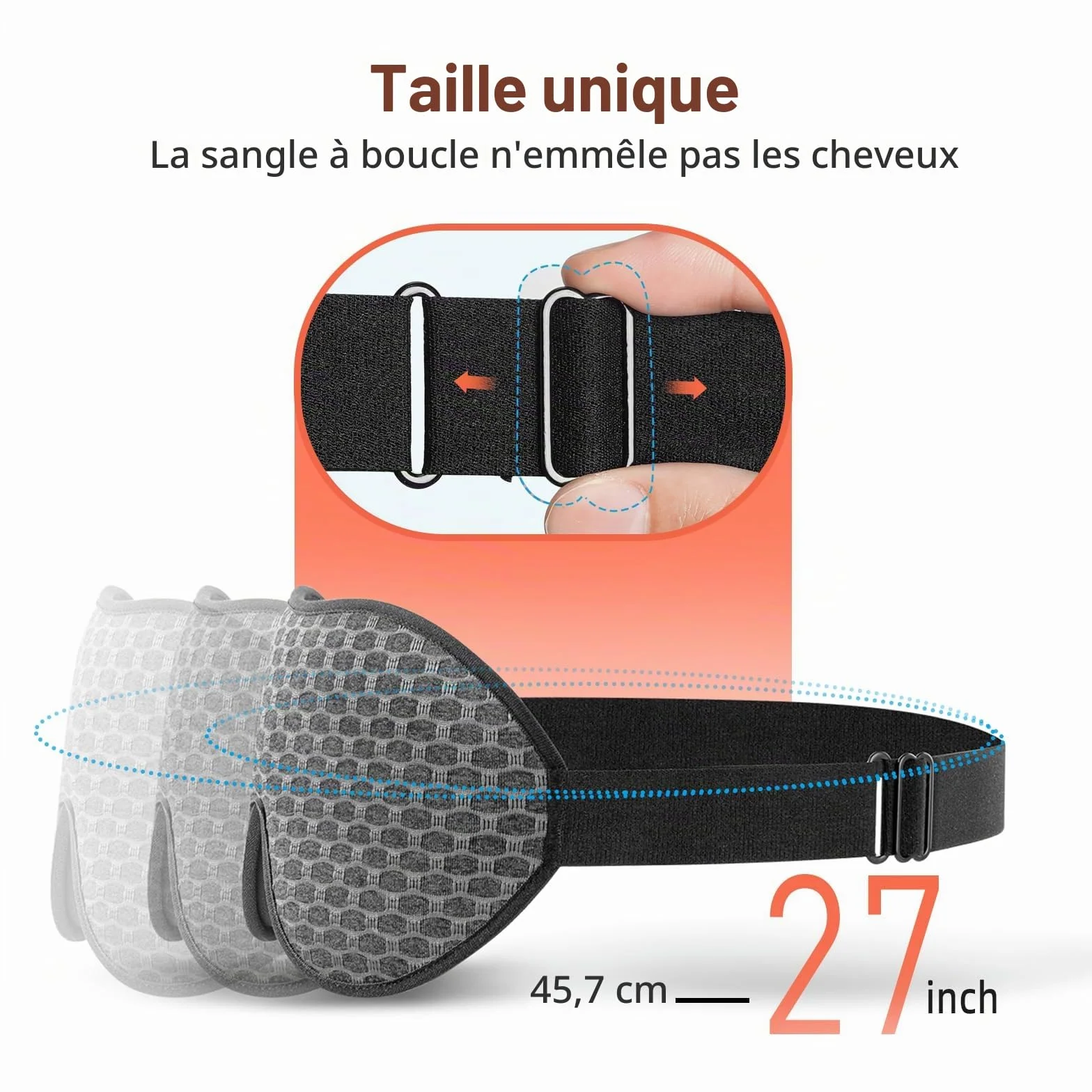 INNELO Masque de Sommeil 3D Anti-Lumière Homme Femme Respirant Confortable Gris