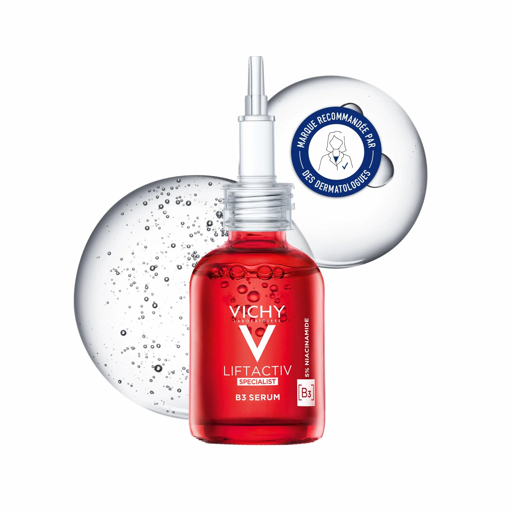Vichy - Liftactiv Specialist B3 Sérum Visage - Sérum Anti-Rides et Anti-Tache - Soin visage Unifiant et Repulpant - Enrichi en Niacinamide, Acide Glycolique et Vitamine Cg - Pour Tous Types de Peau