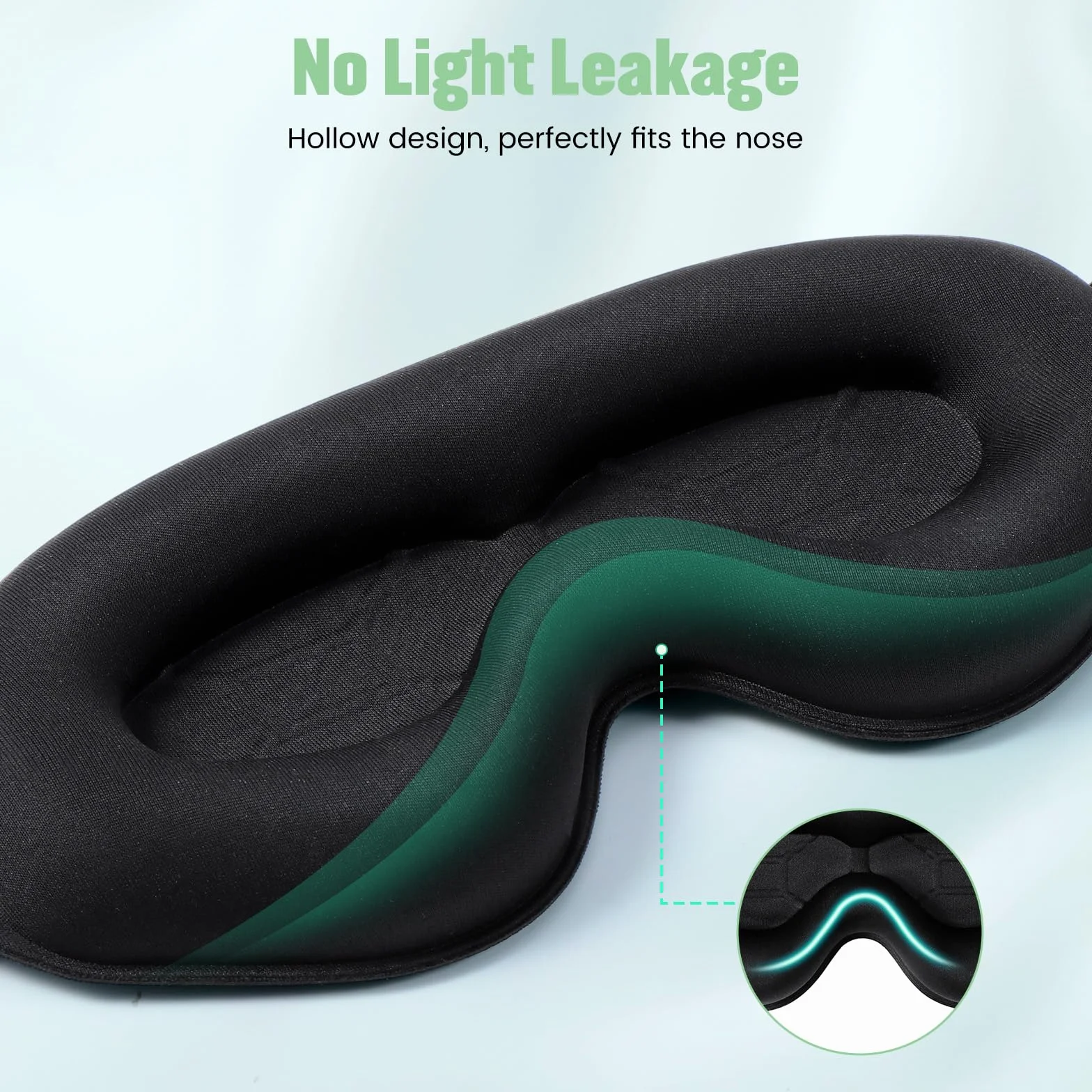 Masque de Nuit 3D Cache Yeux pour Dormir Bloquer la Lumière 20mm Contour Profond Doux Confortable Femme Homme