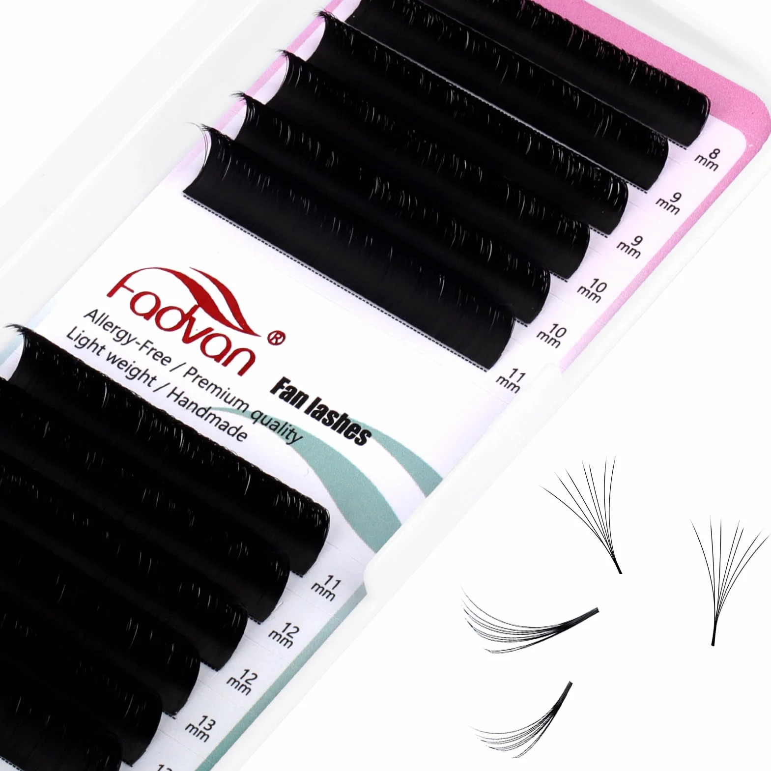 FADVAN Extension Cils Easy Fan 0.07D Curl 8-14mm Mixte Soie Volume Russe 2D~20D Faux Cils Professionnel