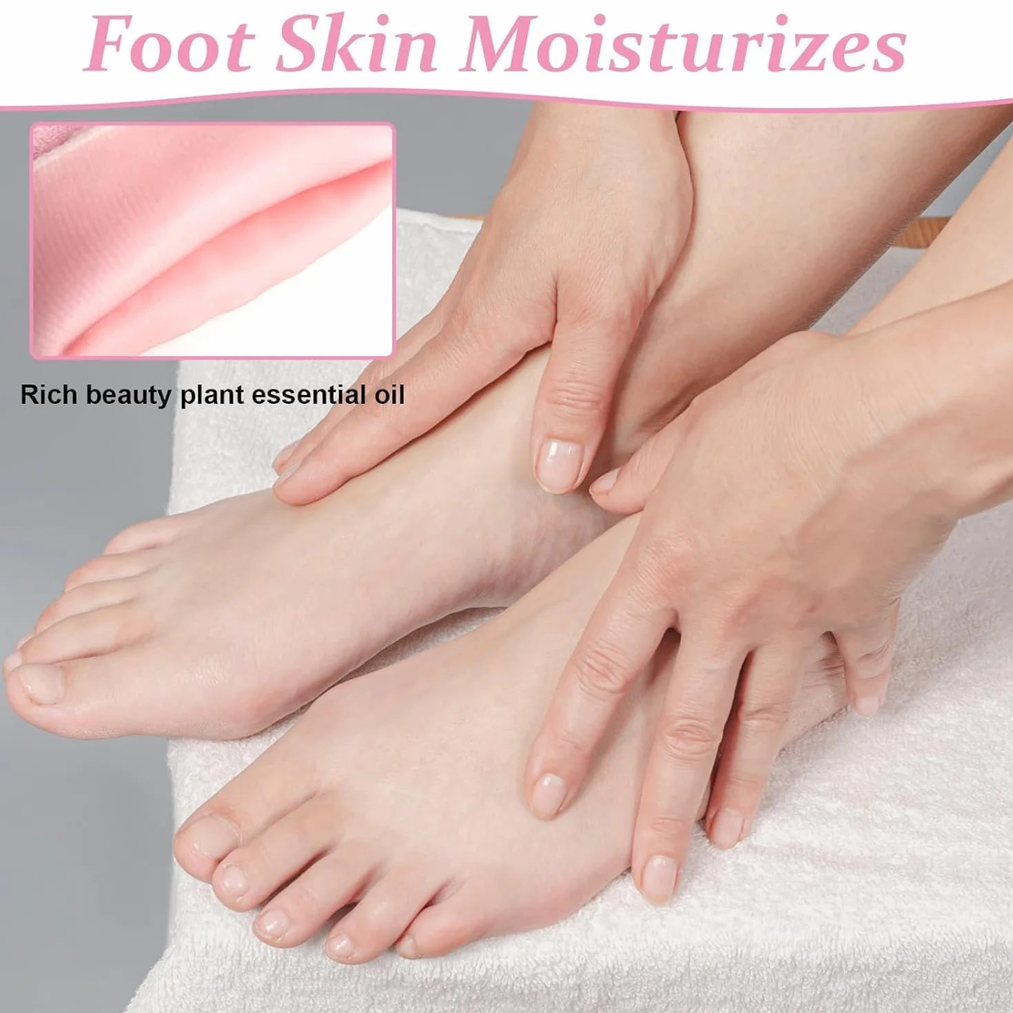 Chaussettes Hydratantes en Gel Doux Antidérapant pour Pieds Hommes Femmes - Spa à Domicile