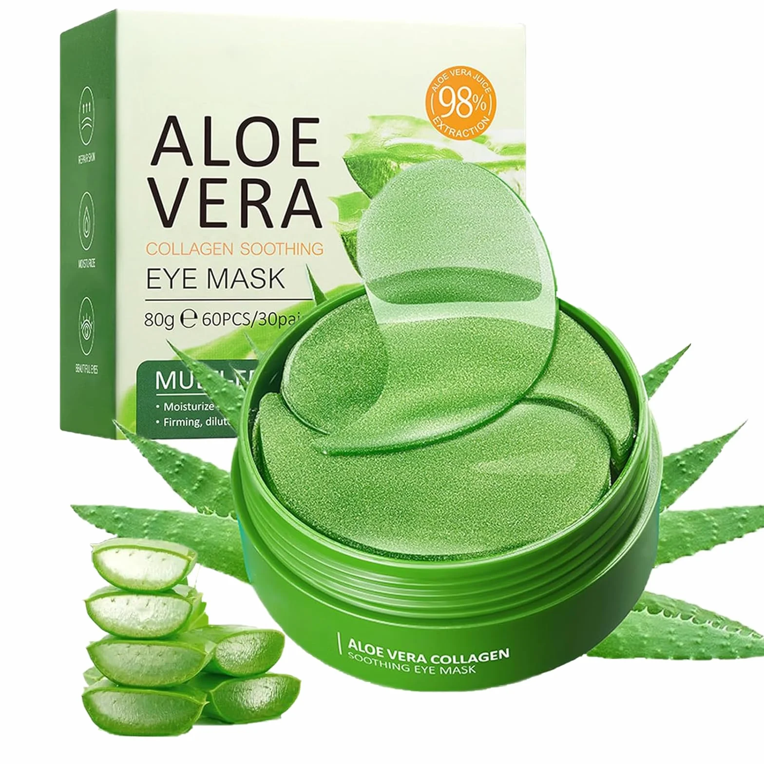 Aloe Vera Patch Yeux Anti Cernes Hydratant Anti-âge 60 Pièces