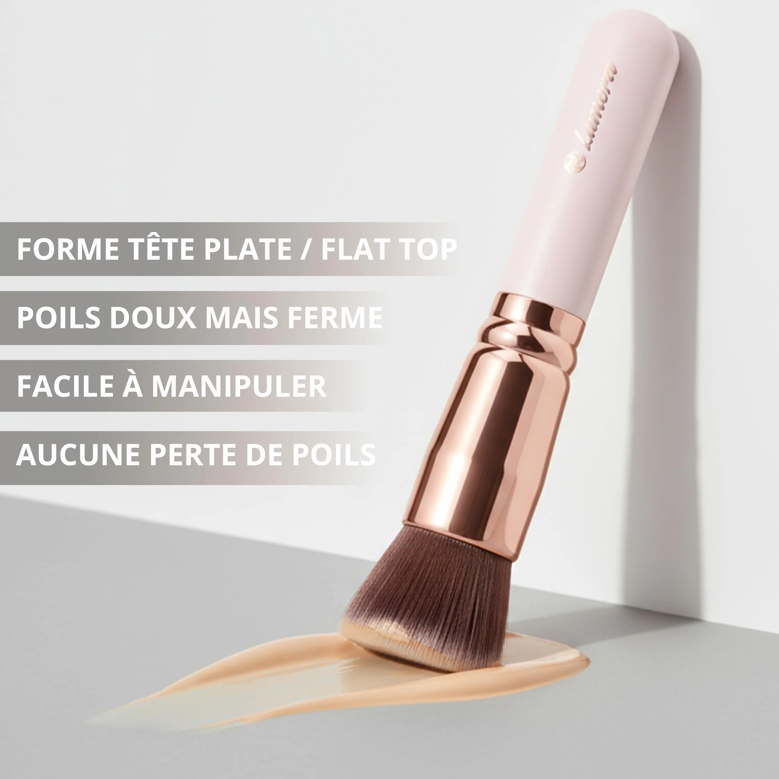 Pinceau Fond de Teint Kabuki Professionnel Maquillage Visage Synthétique Poils Denses