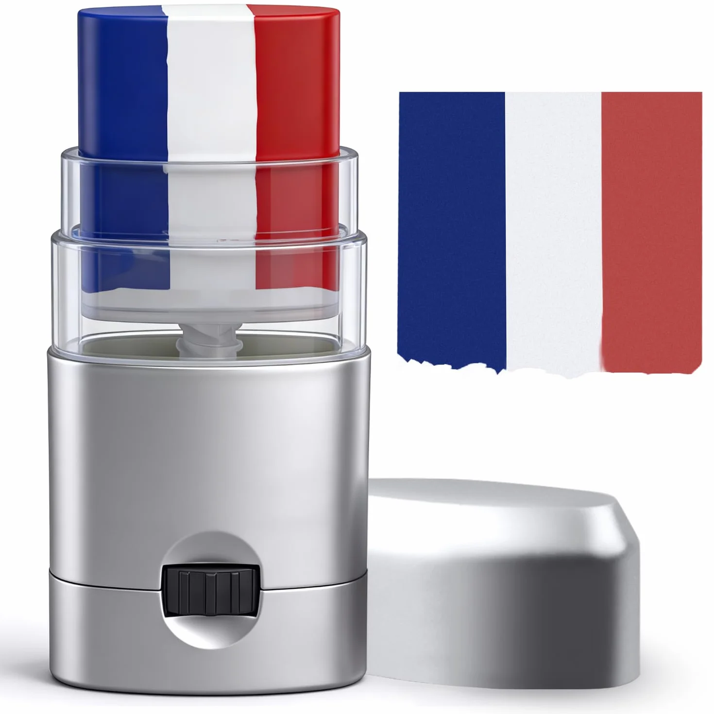 Stick Maquillage Bleu Blanc Rouge, Face et Body Paint Supporter, Bâton de Peinture pour France Supporters de Football