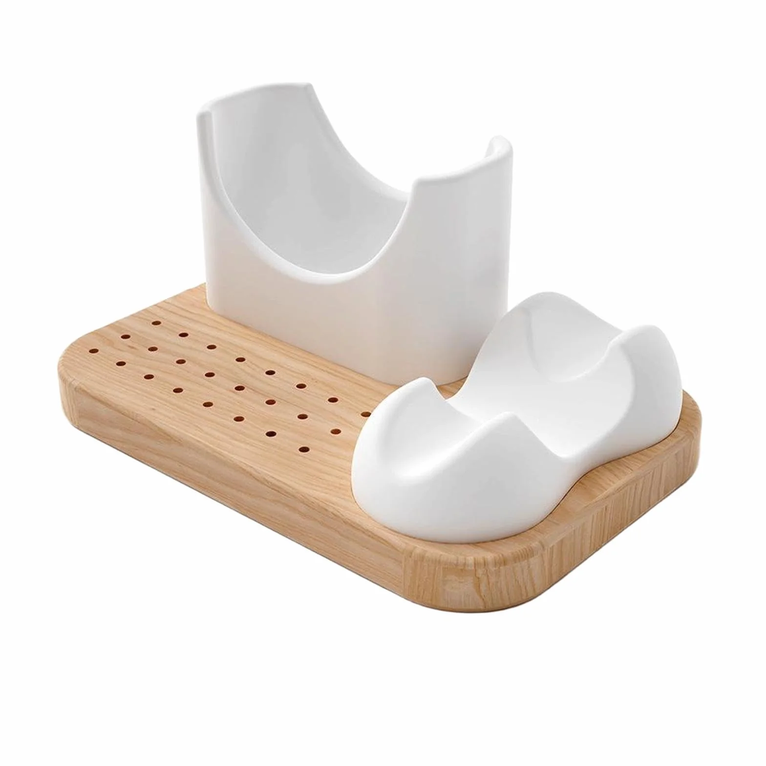 MagiDeal Support en Bois pour Ponceuse à Ongles, 3 en 1 boîte de Rangement pour Forets à Ongles, 24 Trous Porte-Embouts à Ongles Outils de Manucure, Base en Bois, Support Facile D'accès pour Manucure