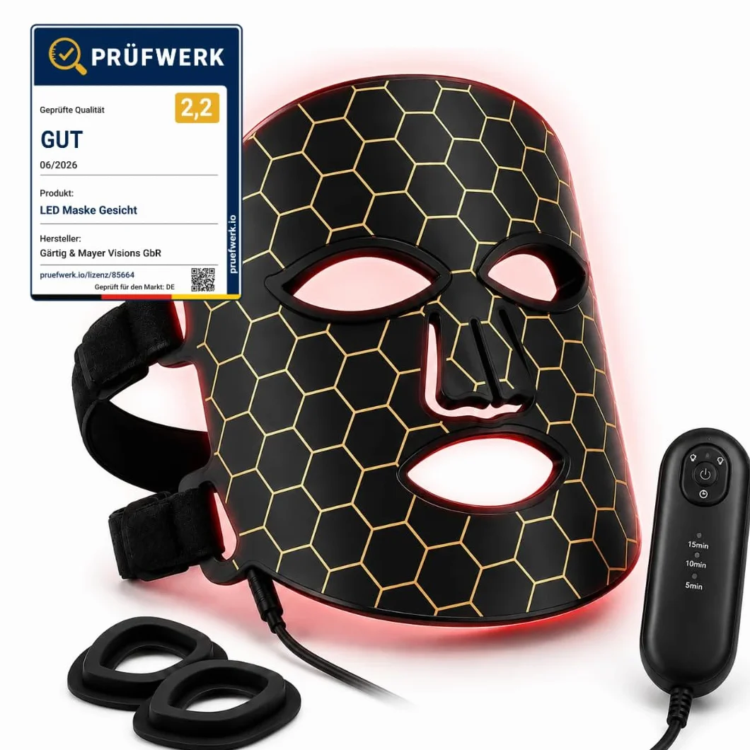 Masque LED pour le visage - 7 couleurs - Masque de luminothérapie pour rajeunir la peau et anti-âge - Photonthérapie professionnelle contre les rides et l'acné - Avec télécommande et protection