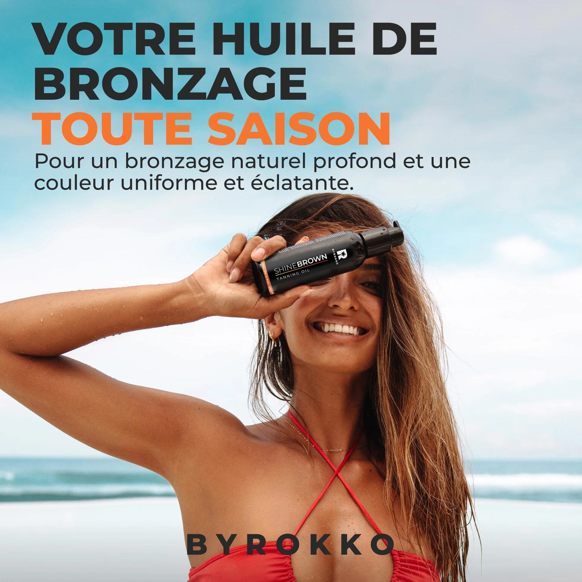 BYROKKO Huile Accélérateur de Bronzage 150 ml Bronzante XXL Solarium Soleil