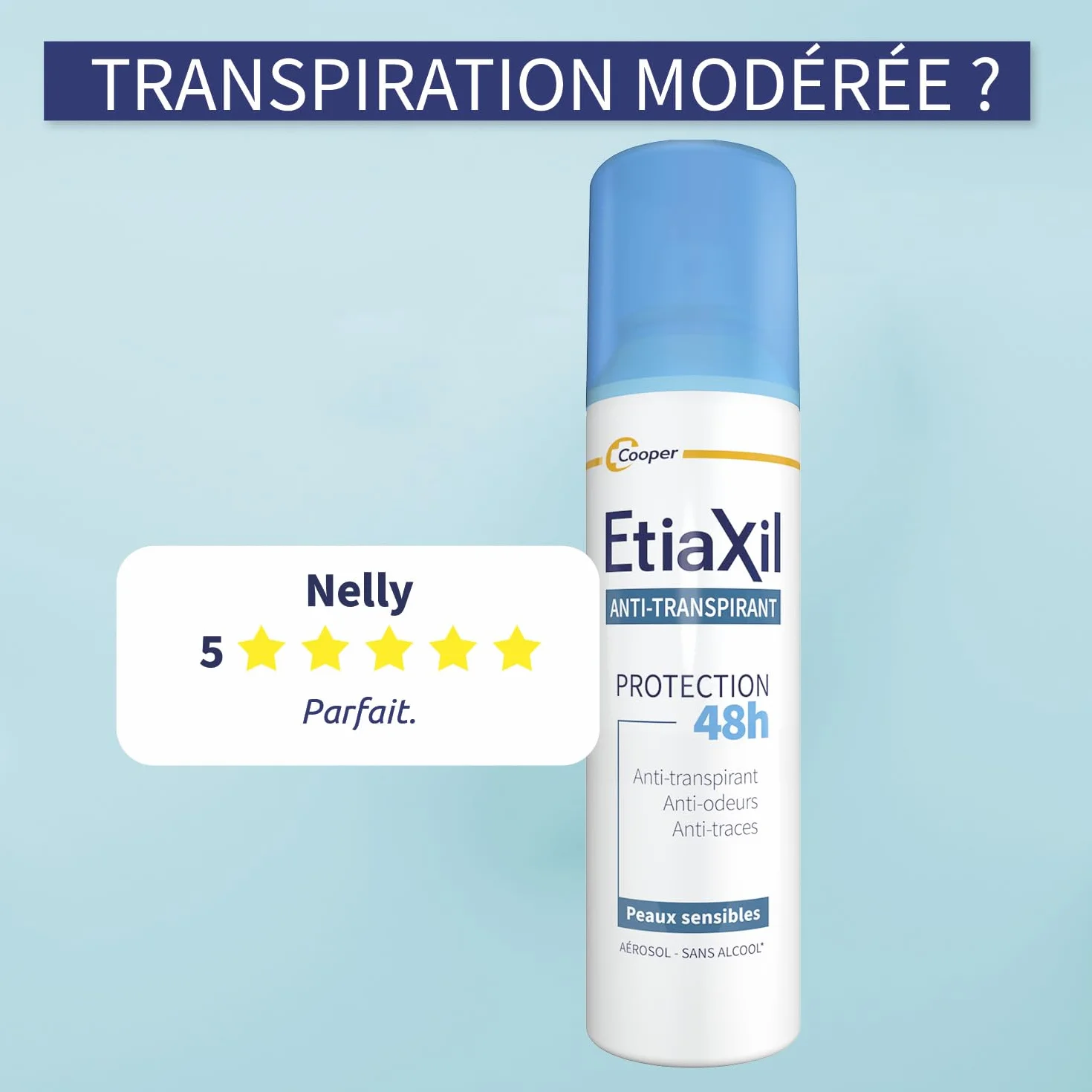 ETIAXIL Déodorant Anti-Transpirant Aérosol 48h 150 ml Lot de 2