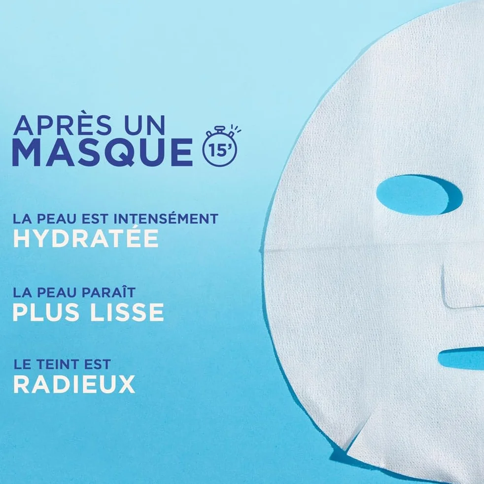 GARNIER Skin Active Hydra Bomb Coffret Masques Tissu x5 Hydratant Repulpant Grenade Acide Hyaluronique