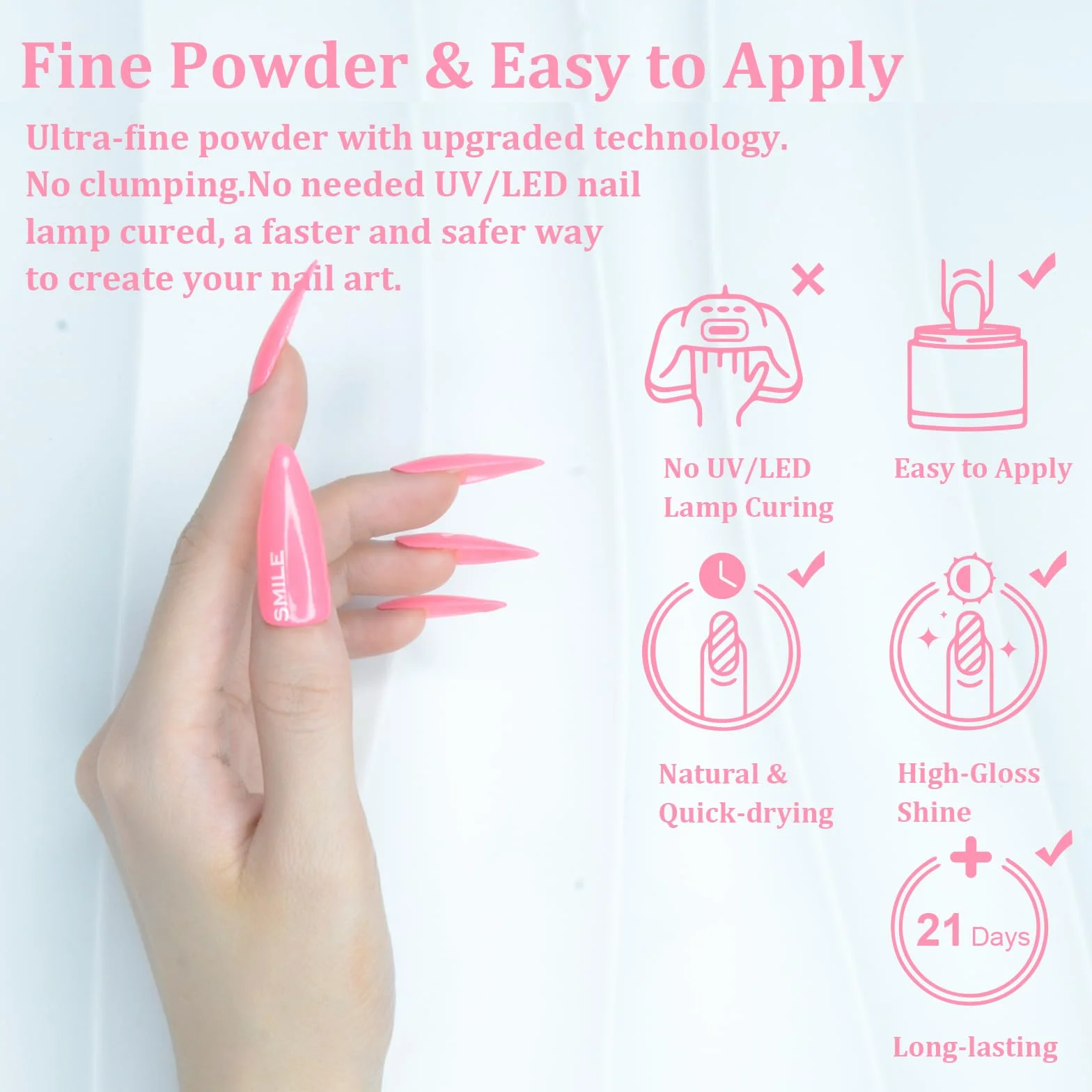 Poudre à Ongles Dipping Powder 28g Rose Manucure Kits Français Salon DIY Sans Odeur Durable